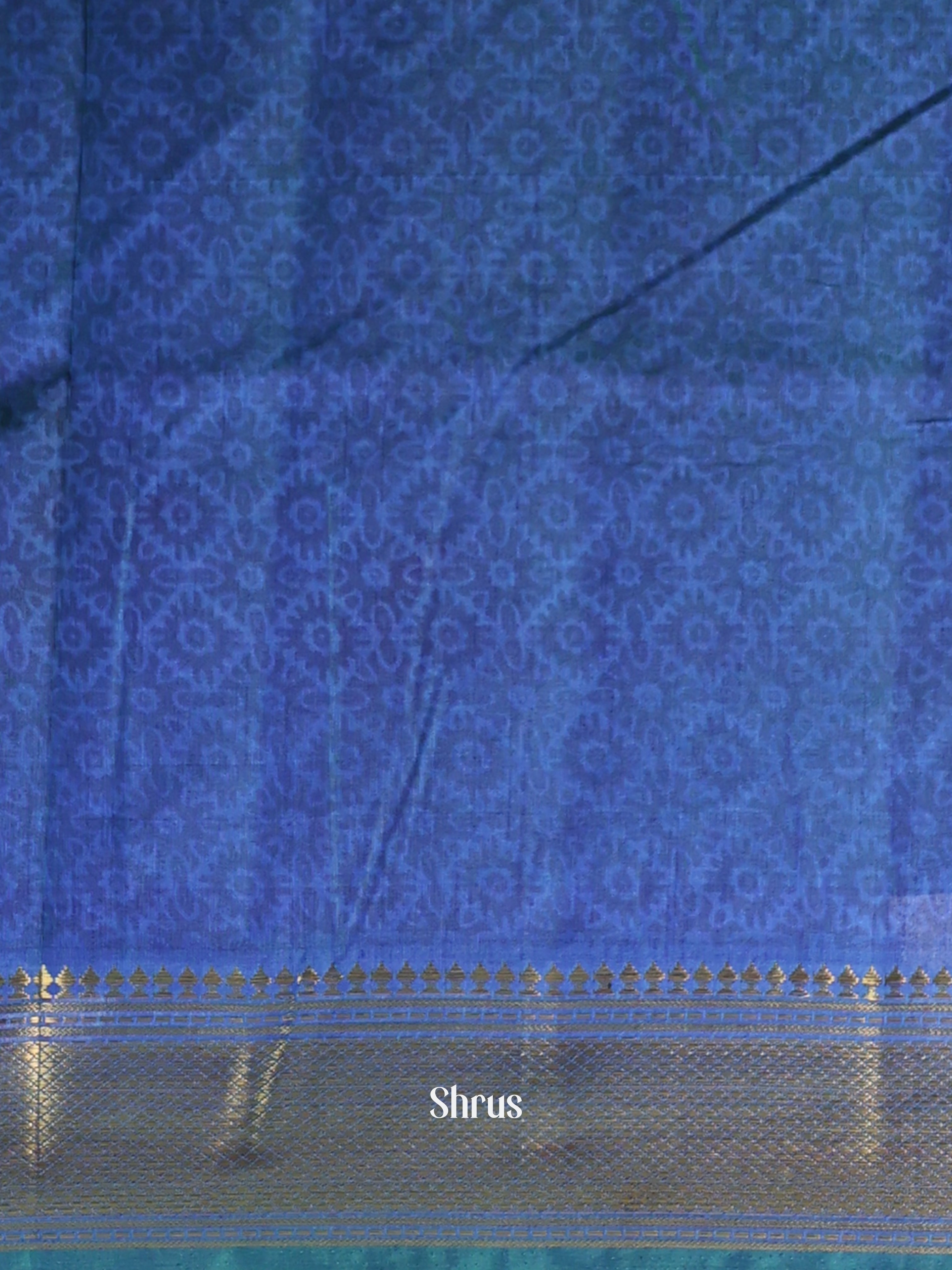 Green & Blue - Semi Patola Saree - Shop on Shrus.com