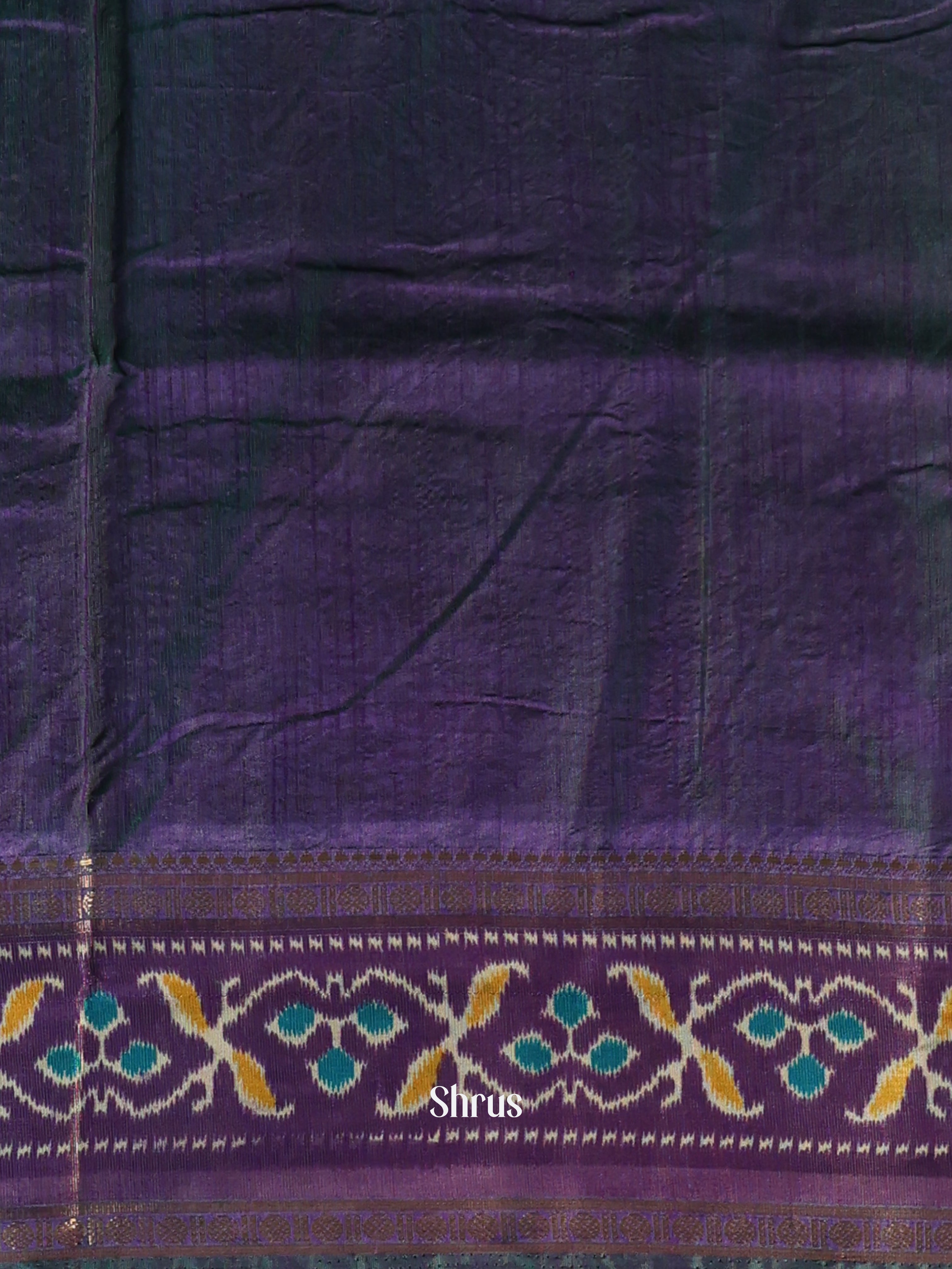 Teal & Violet- Semi Patola Saree - Shop on Shrus.com