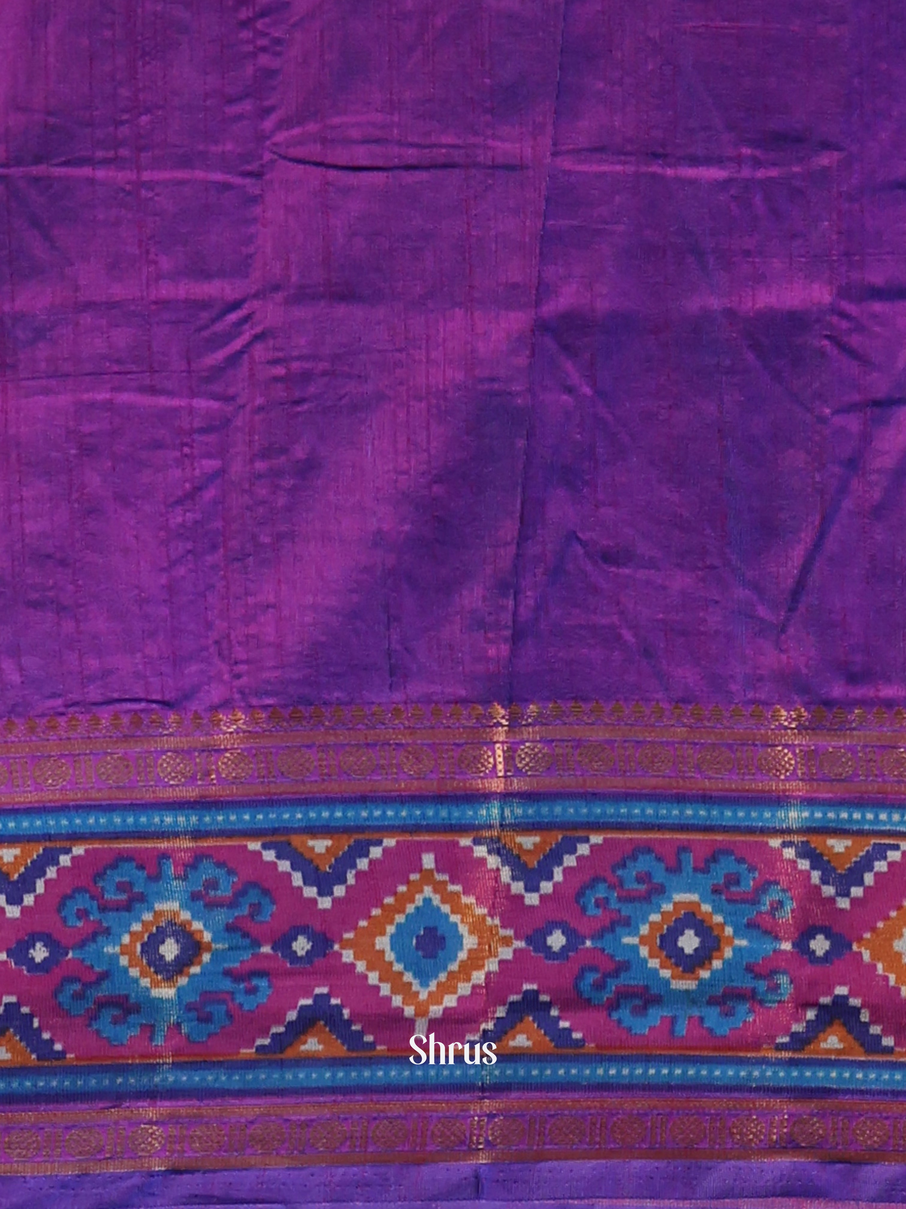 Blue & Purple - Semi Patola Saree - Shop on Shrus.com