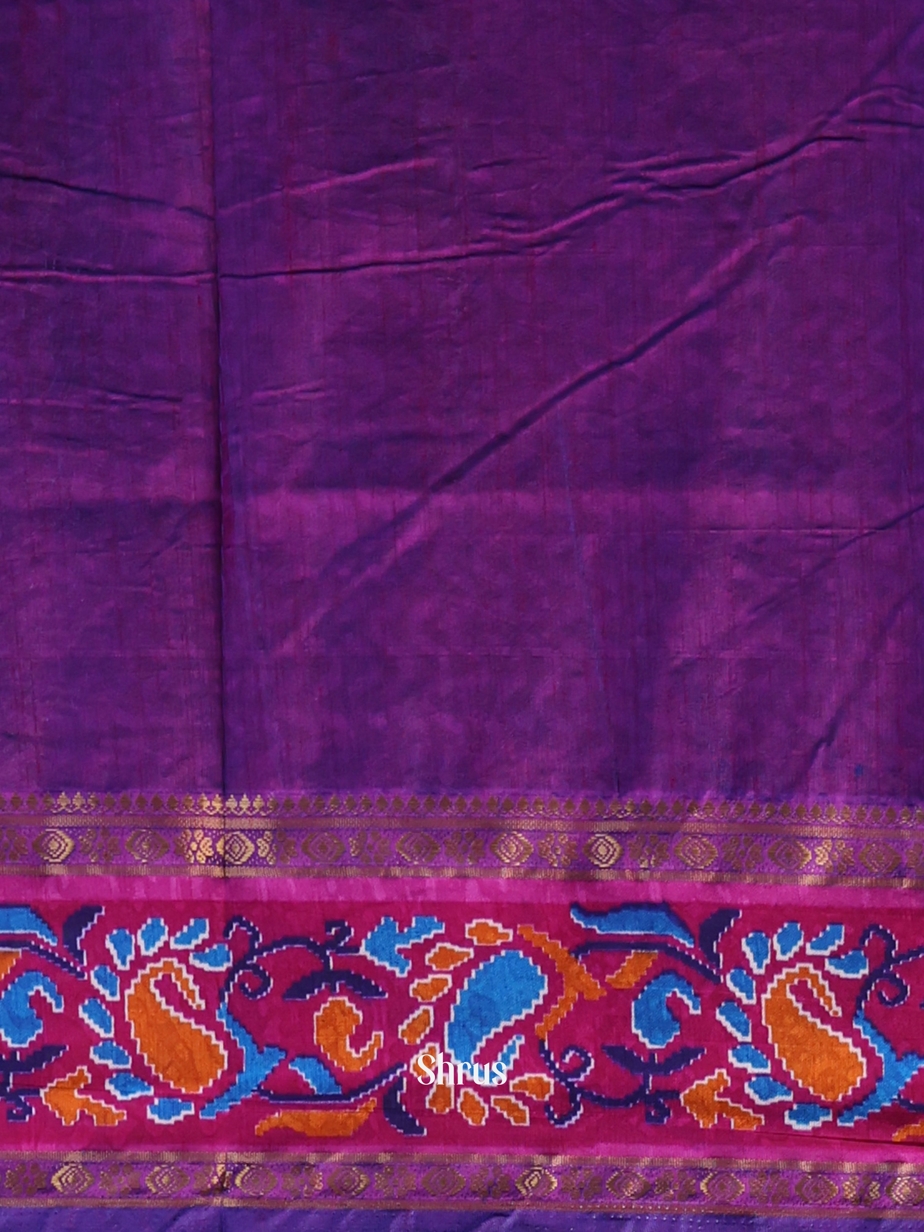Blue & Purple - Semi Patola Saree - Shop on Shrus.com