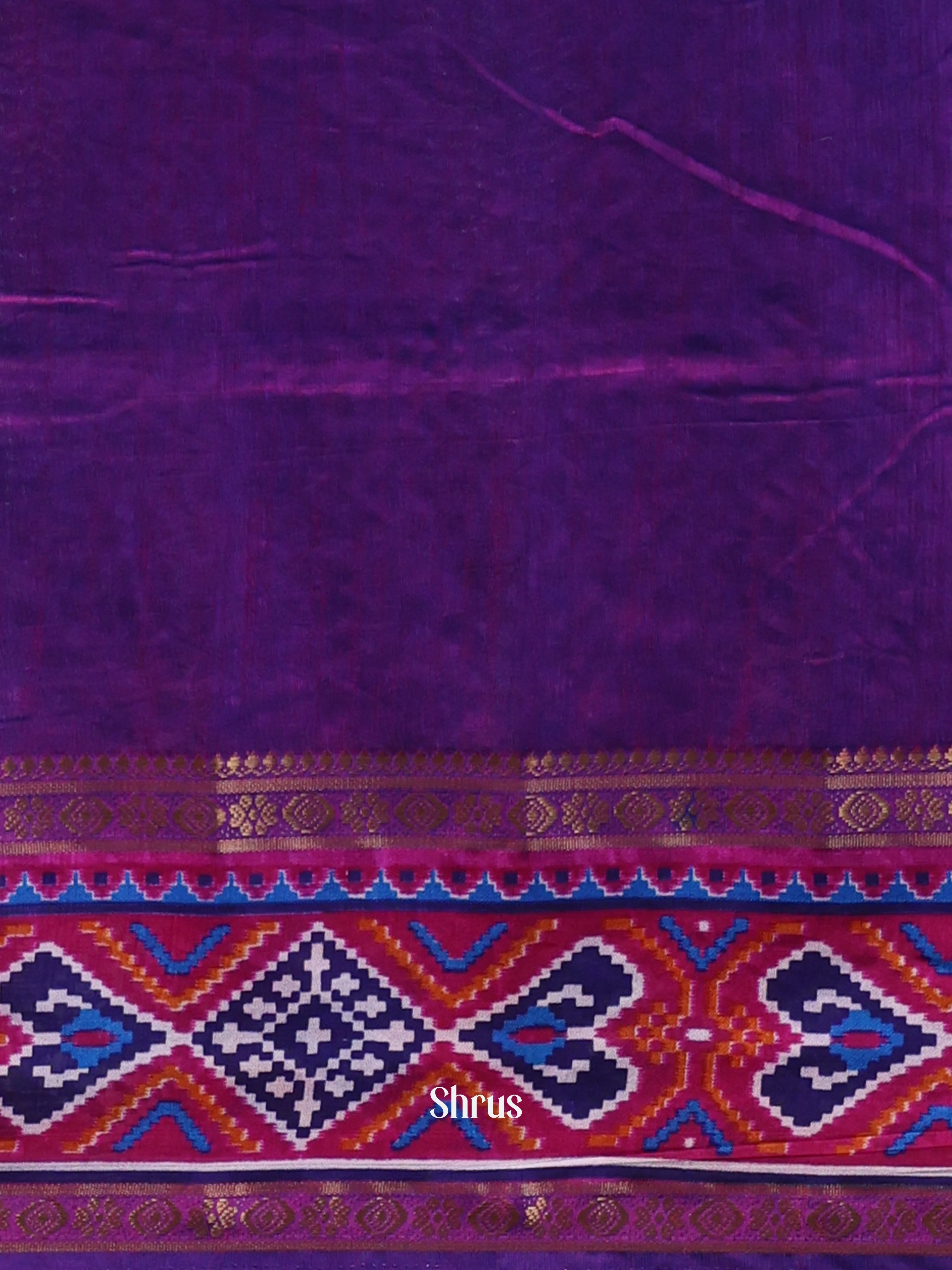 Blue & Purple - Semi Patola Saree - Shop on Shrus.com