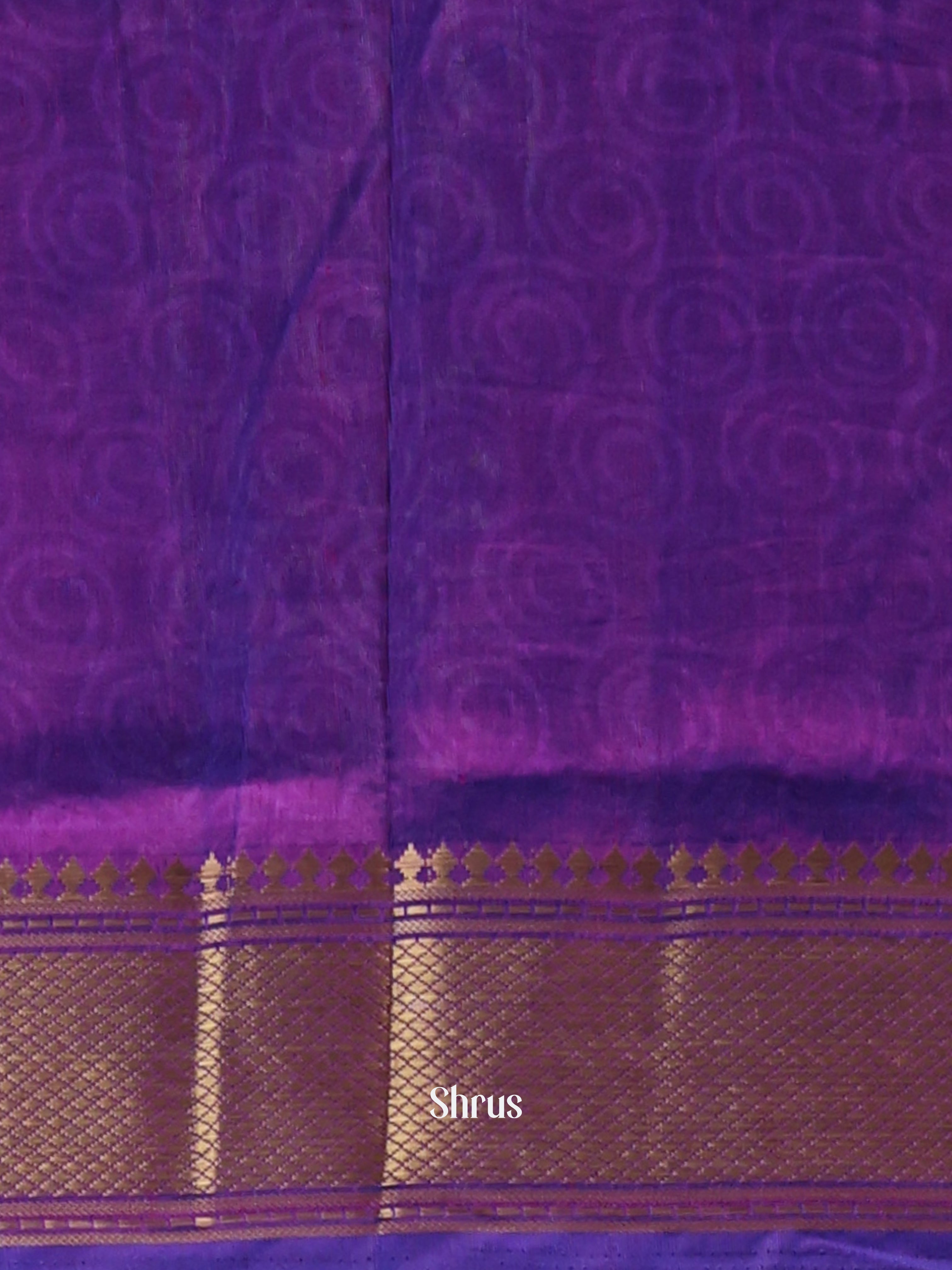 Blue & Purple - Semi Patola Saree - Shop on Shrus.com