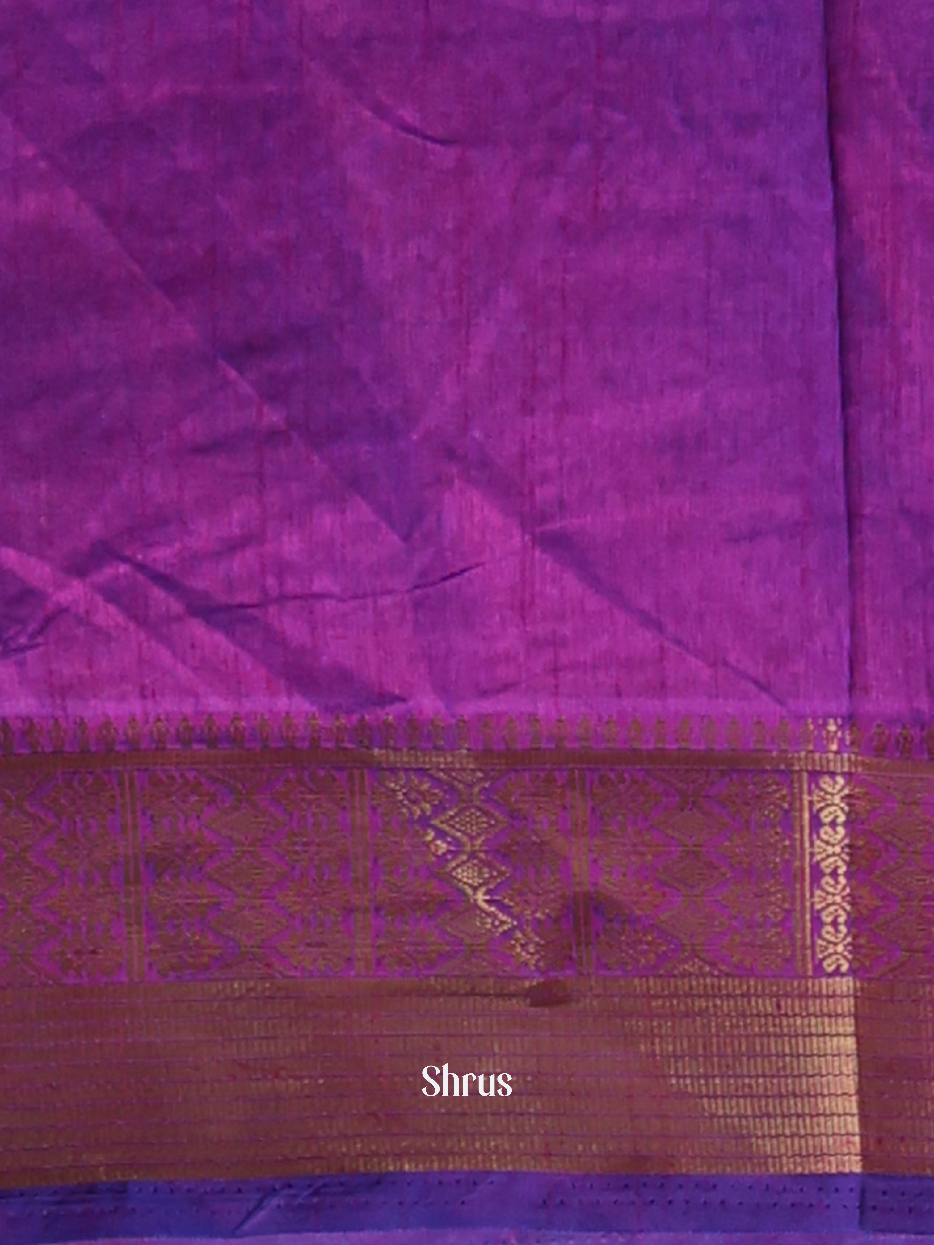 Blue & Purple - Semi Patola Saree - Shop on Shrus.com