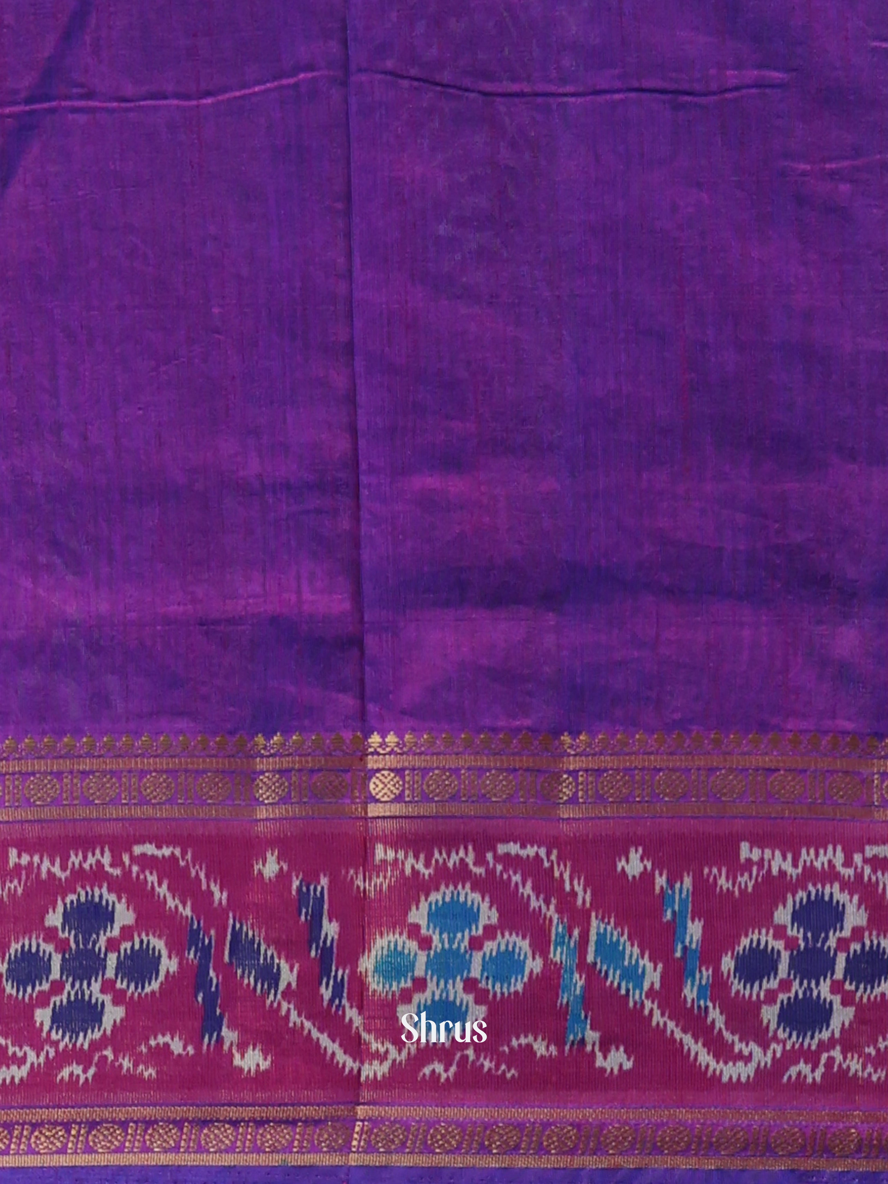 Blue & Purple - Semi Patola Saree - Shop on Shrus.com