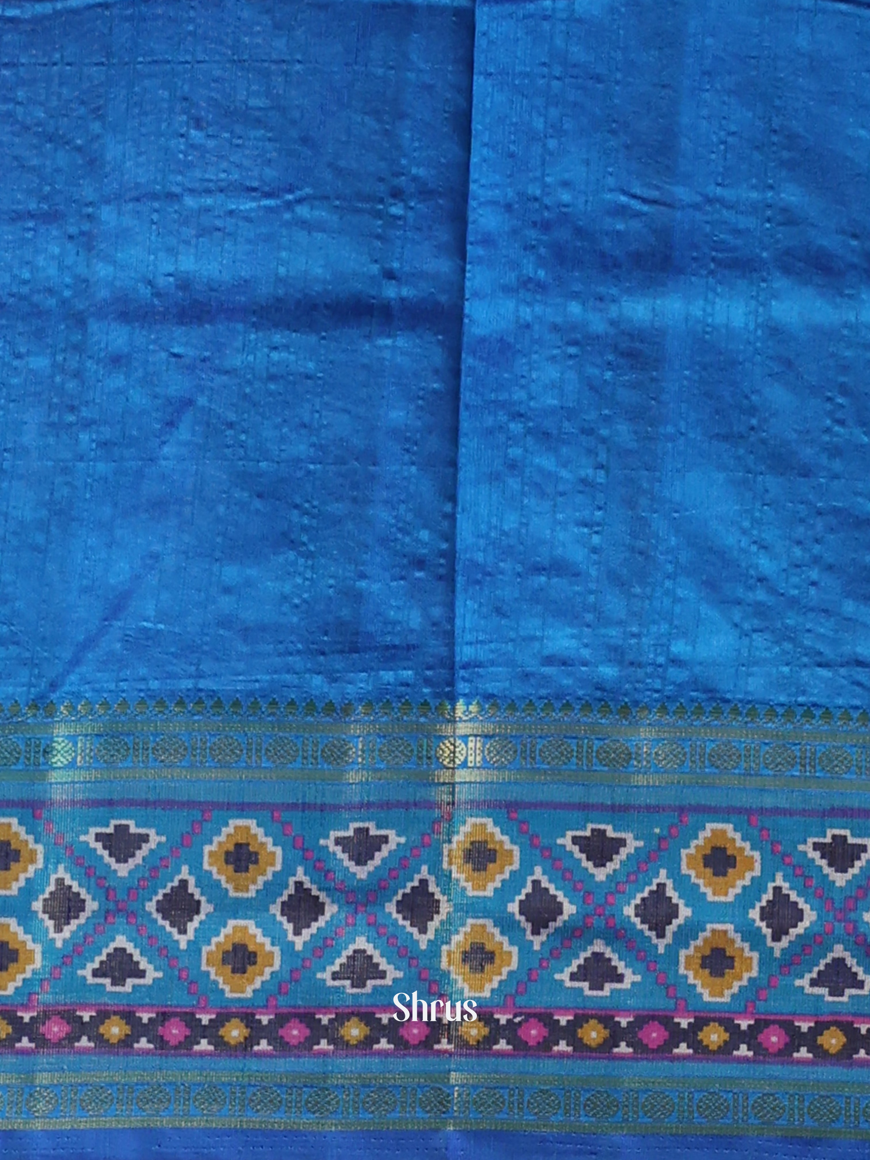 Blue - Semi Patola Saree - Shop on Shrus.com