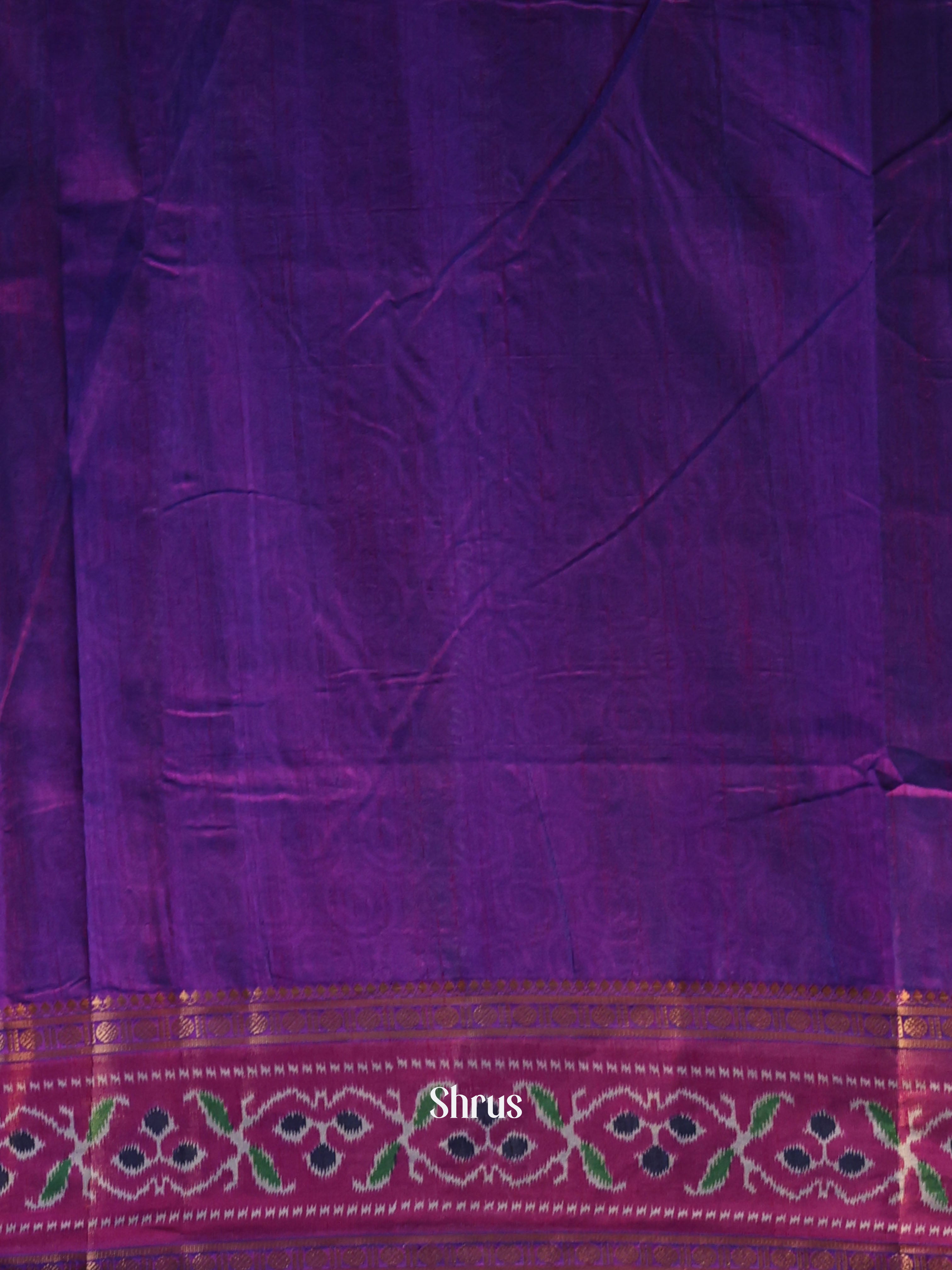 Blue & Purple - Semi Patola Saree - Shop on Shrus.com