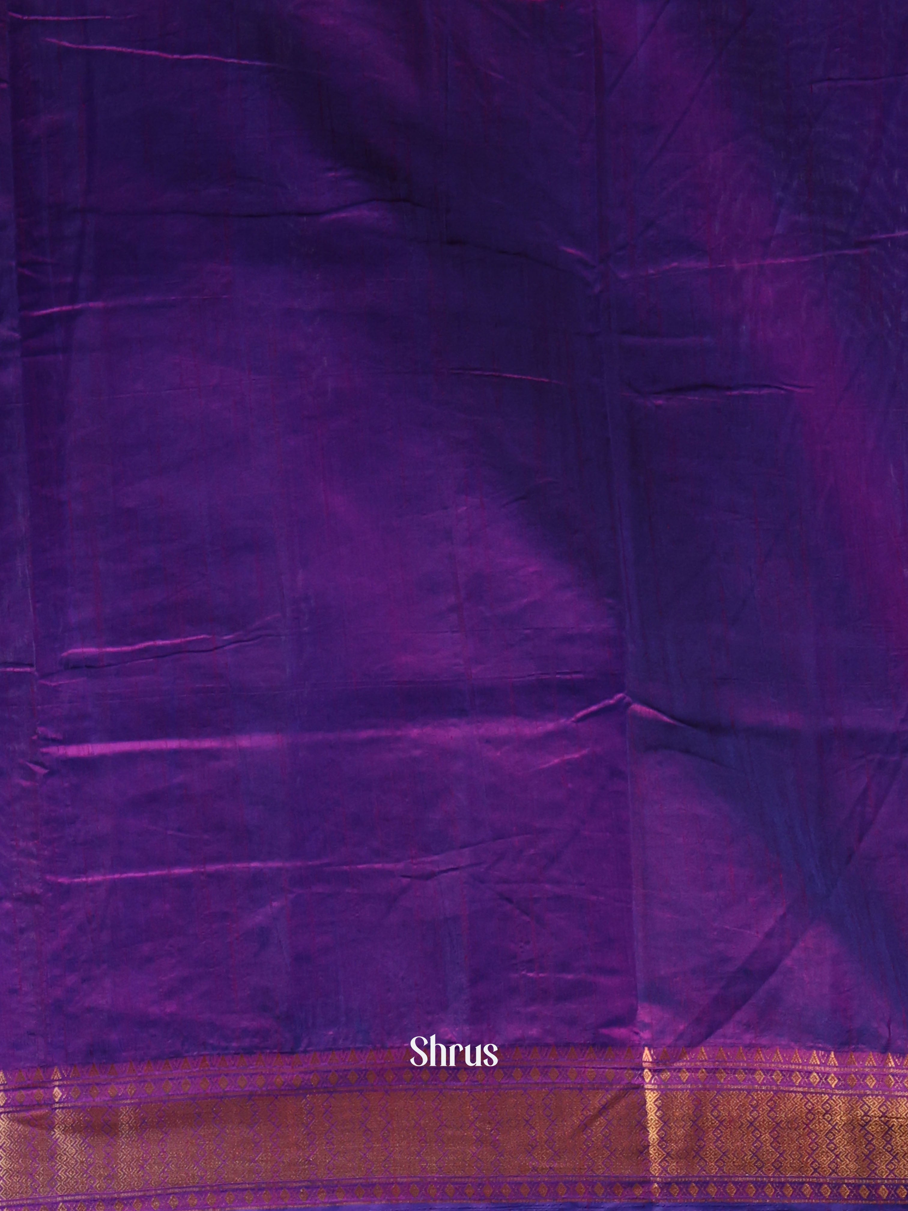 Blue & Purple - Semi Patola Saree - Shop on Shrus.com