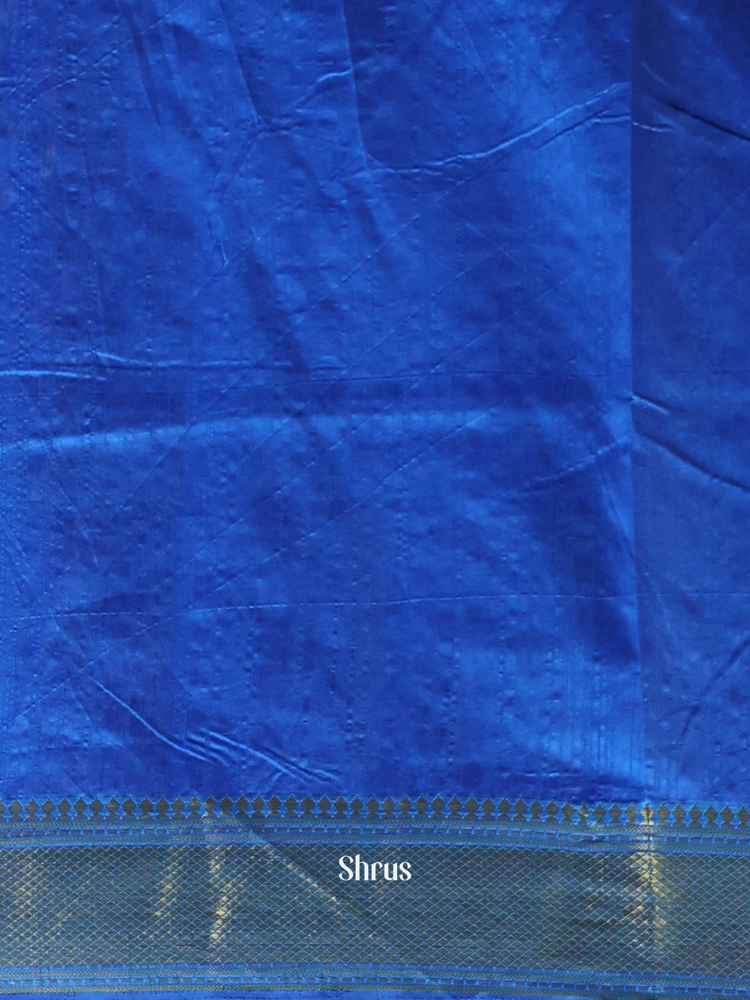Dark Blue & Blue- Semi Patola Saree - Shop on Shrus.com