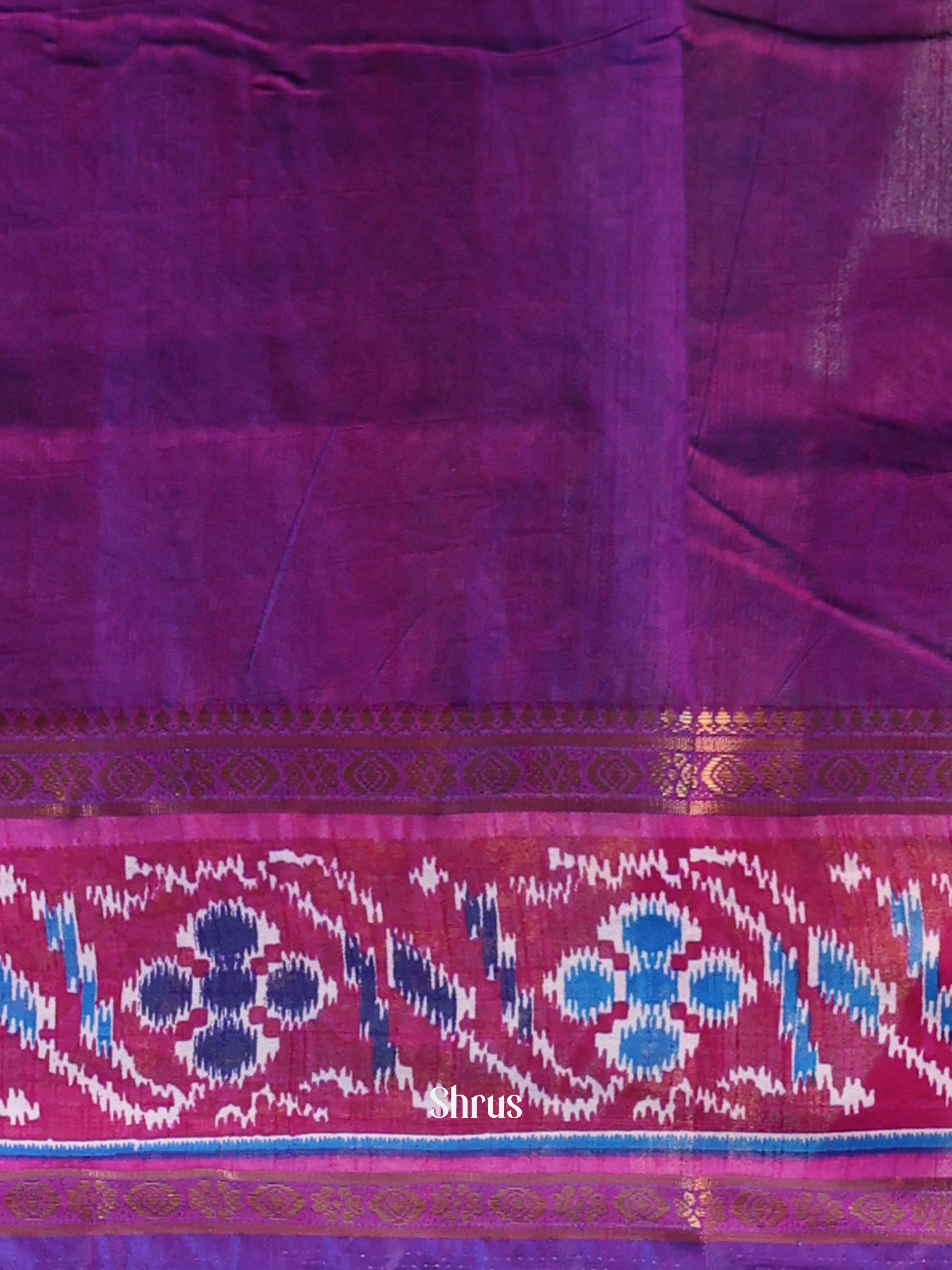 Blue & Purple - Semi Patola Saree - Shop on Shrus.com