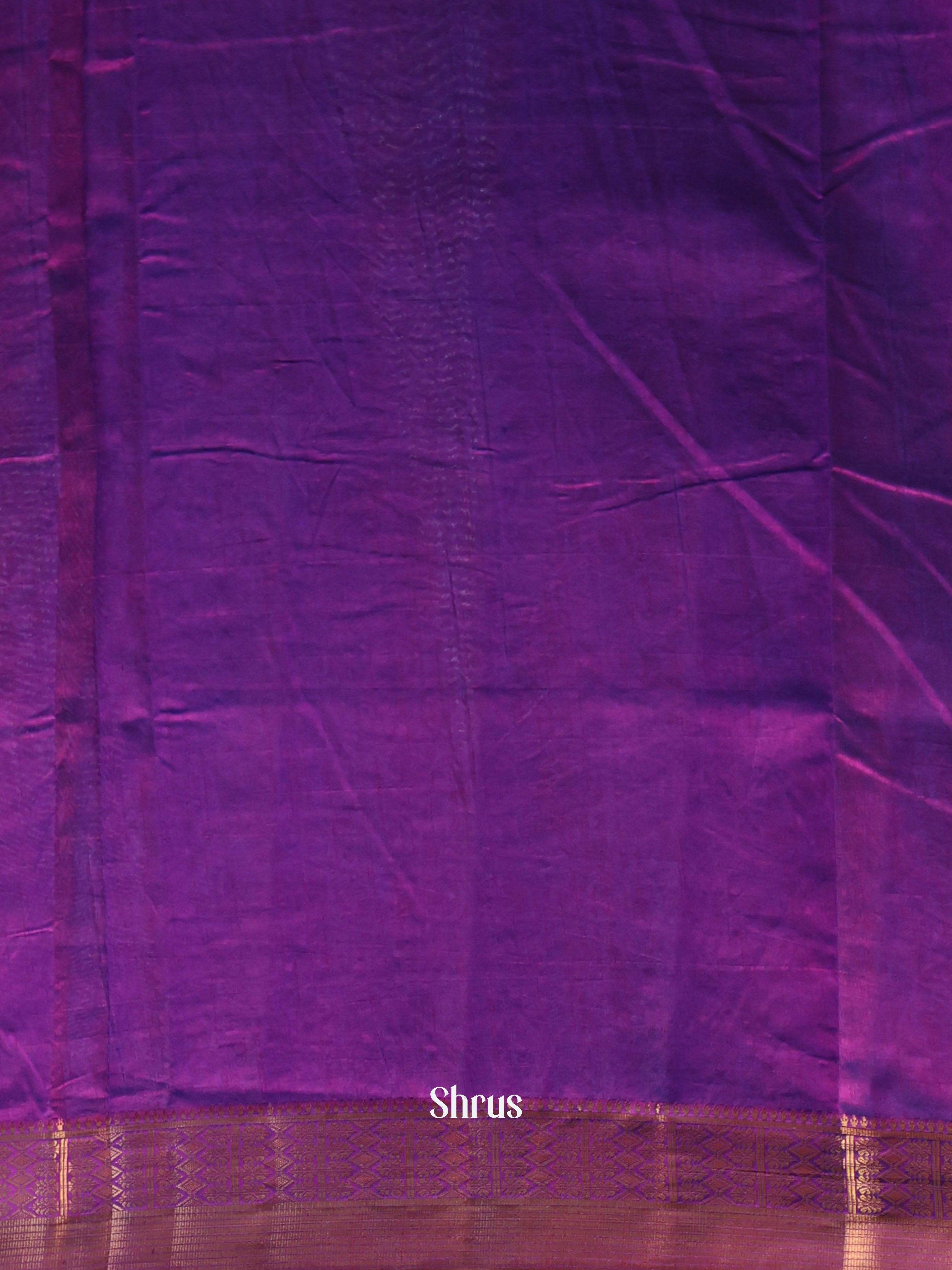 Blue & Purple- Semi Patola Saree - Shop on Shrus.com