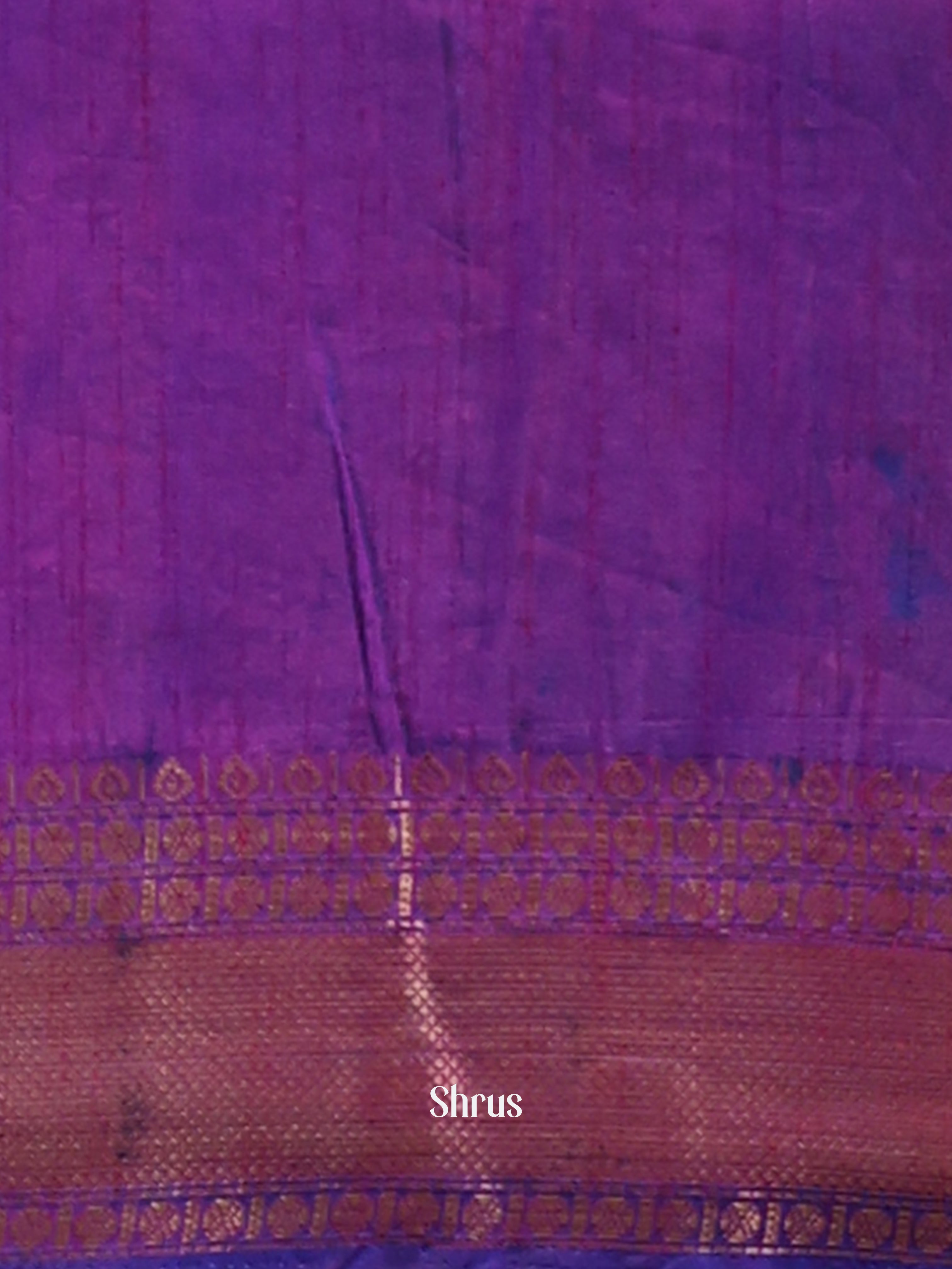 Blue & Purple- Semi Patola Saree - Shop on Shrus.com