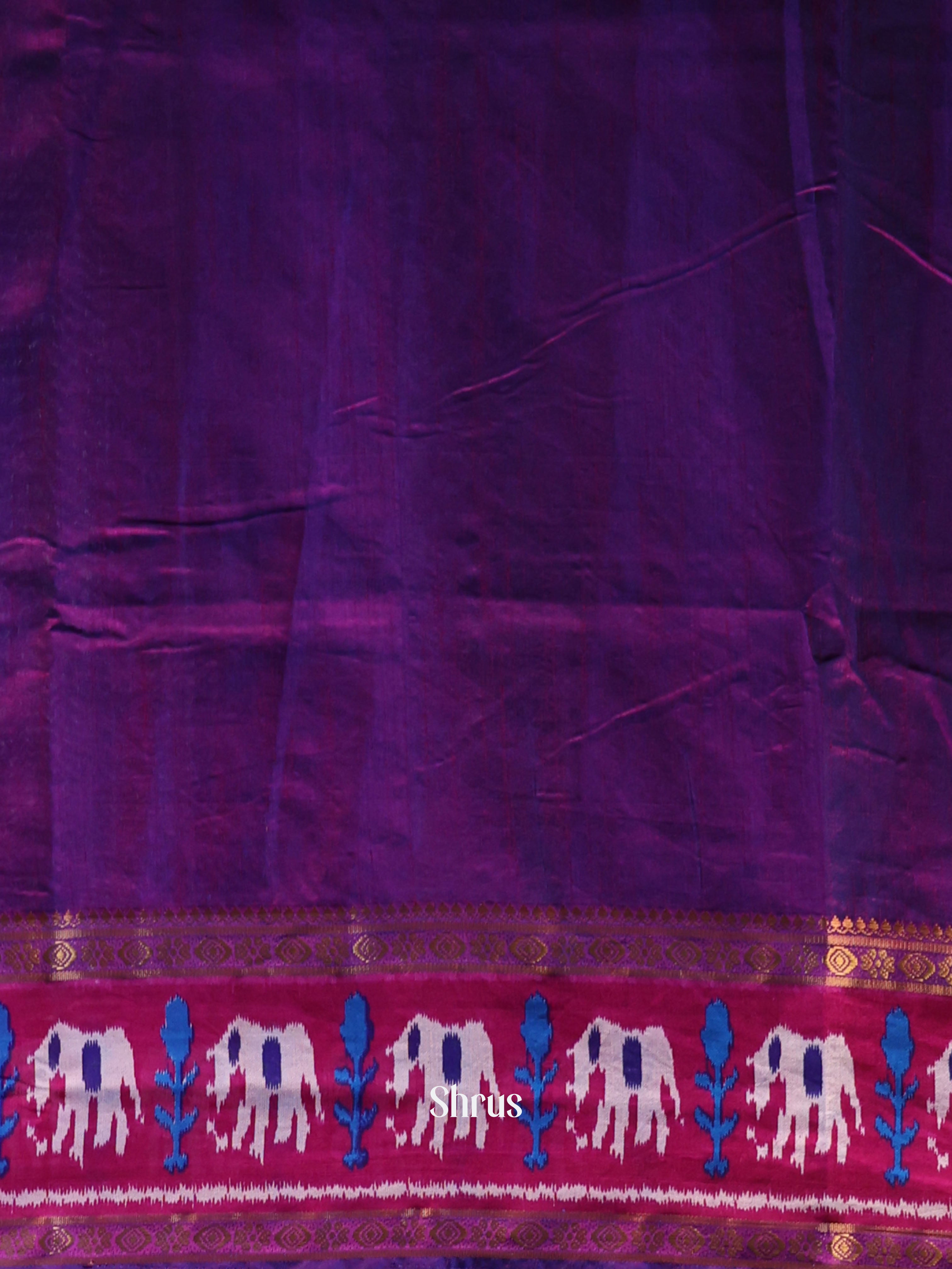 Blue & Purple - Semi Patola Saree - Shop on Shrus.com