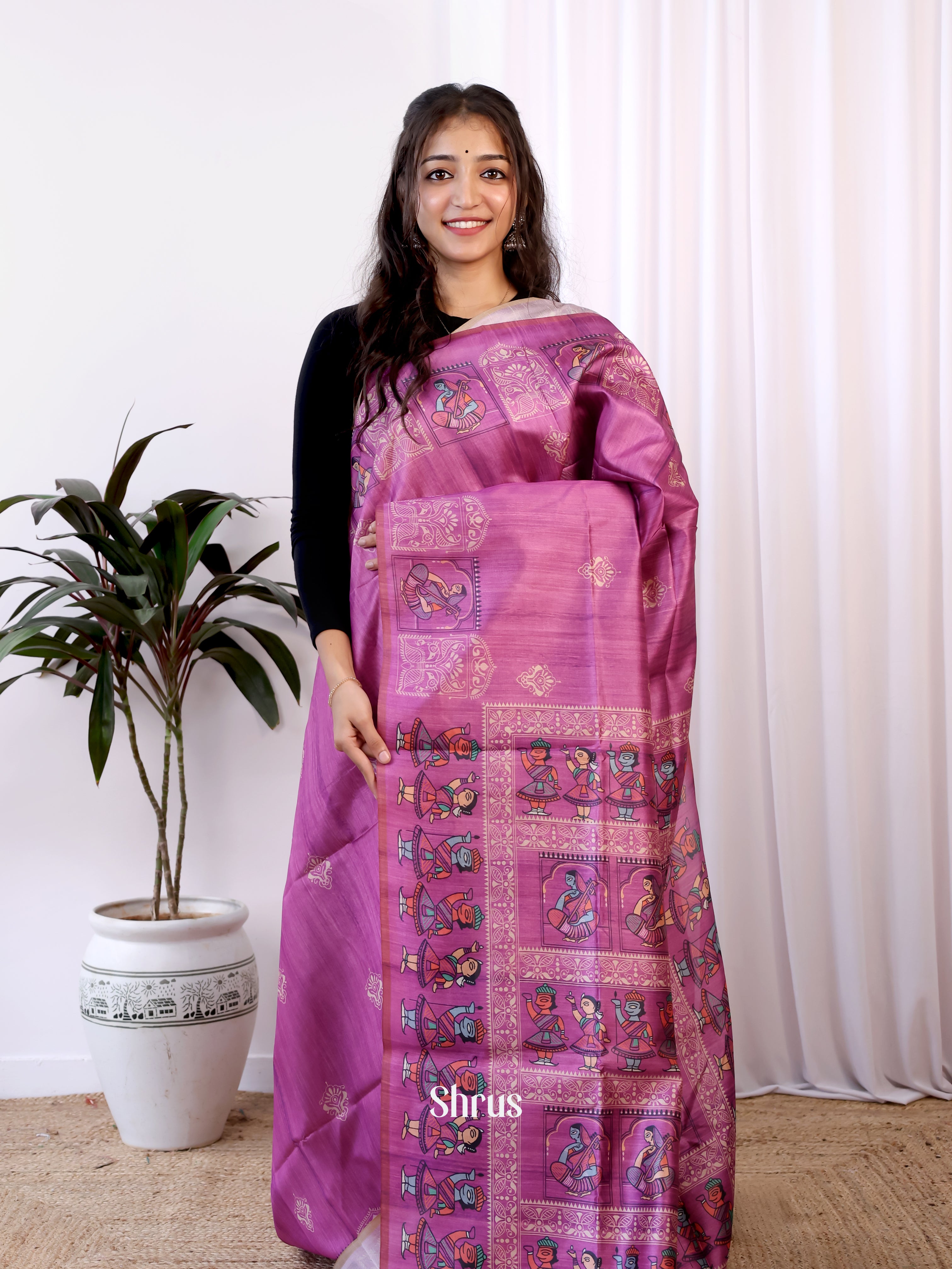 CJS17505 - Champa semitussar Saree - Shop on Shrus.com