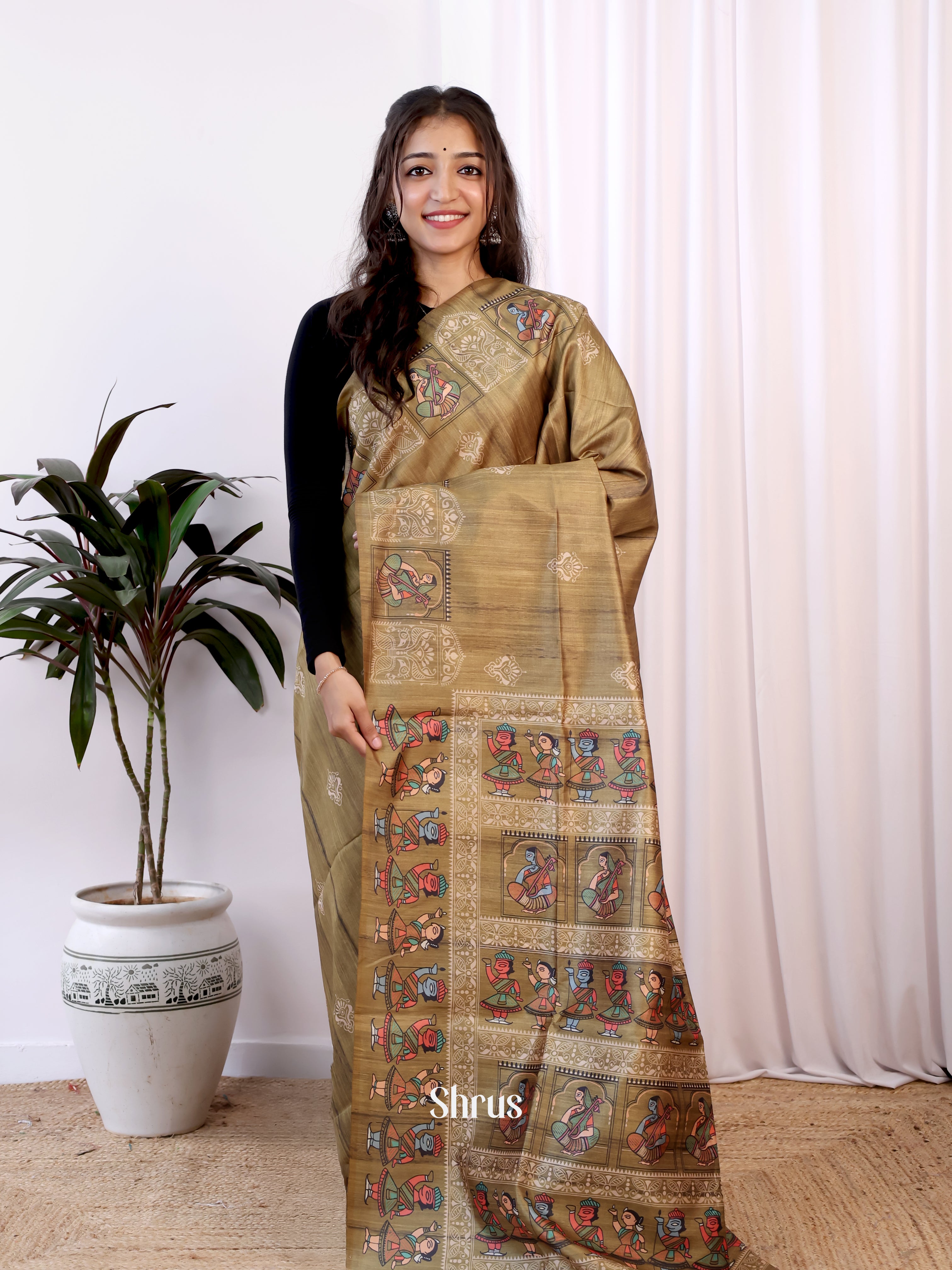 CJS17506 - Champa semitussar Saree - Shop on Shrus.com