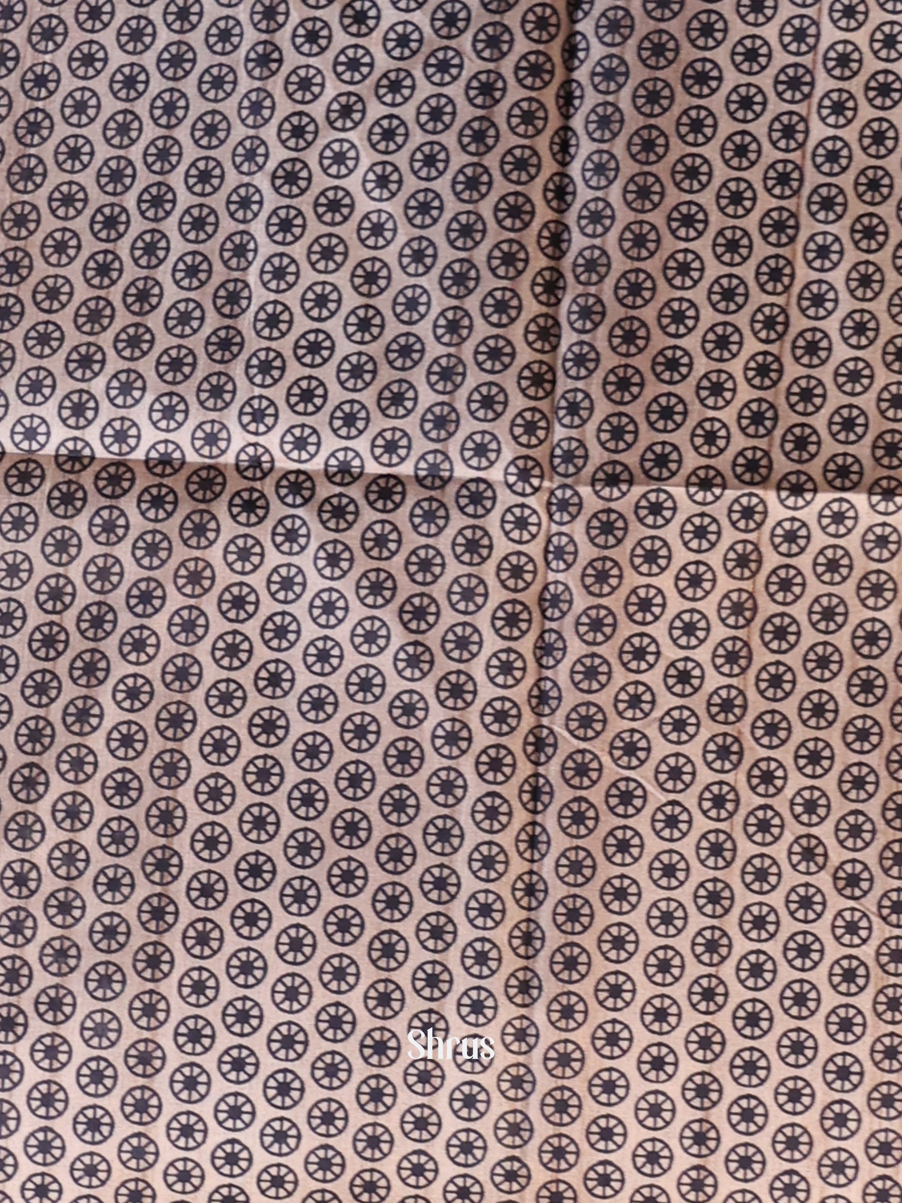 Blue & Peach- Champa semitussar Saree - Shop on Shrus.com