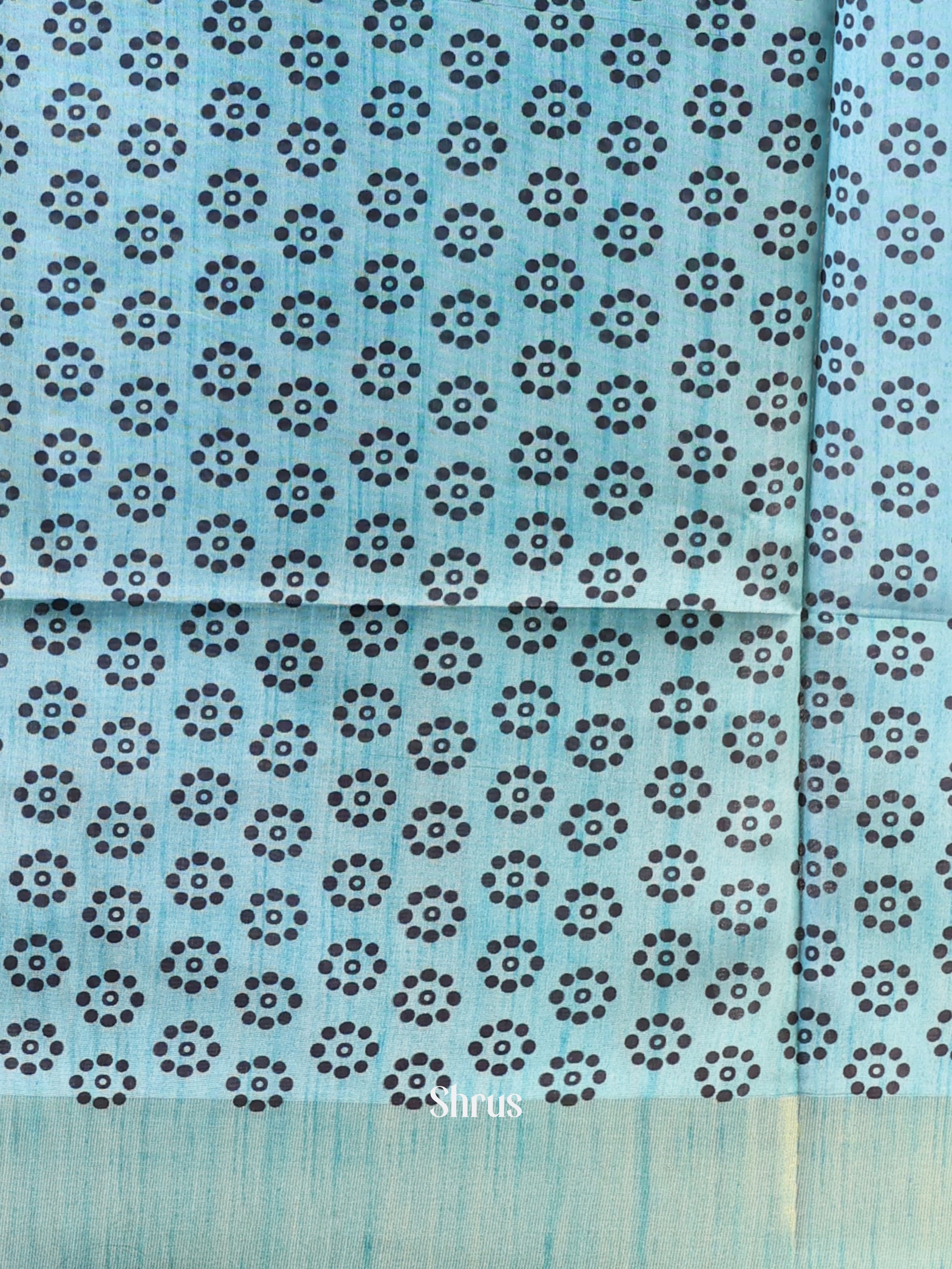 Blue & Black - Champa semitussar Saree - Shop on Shrus.com