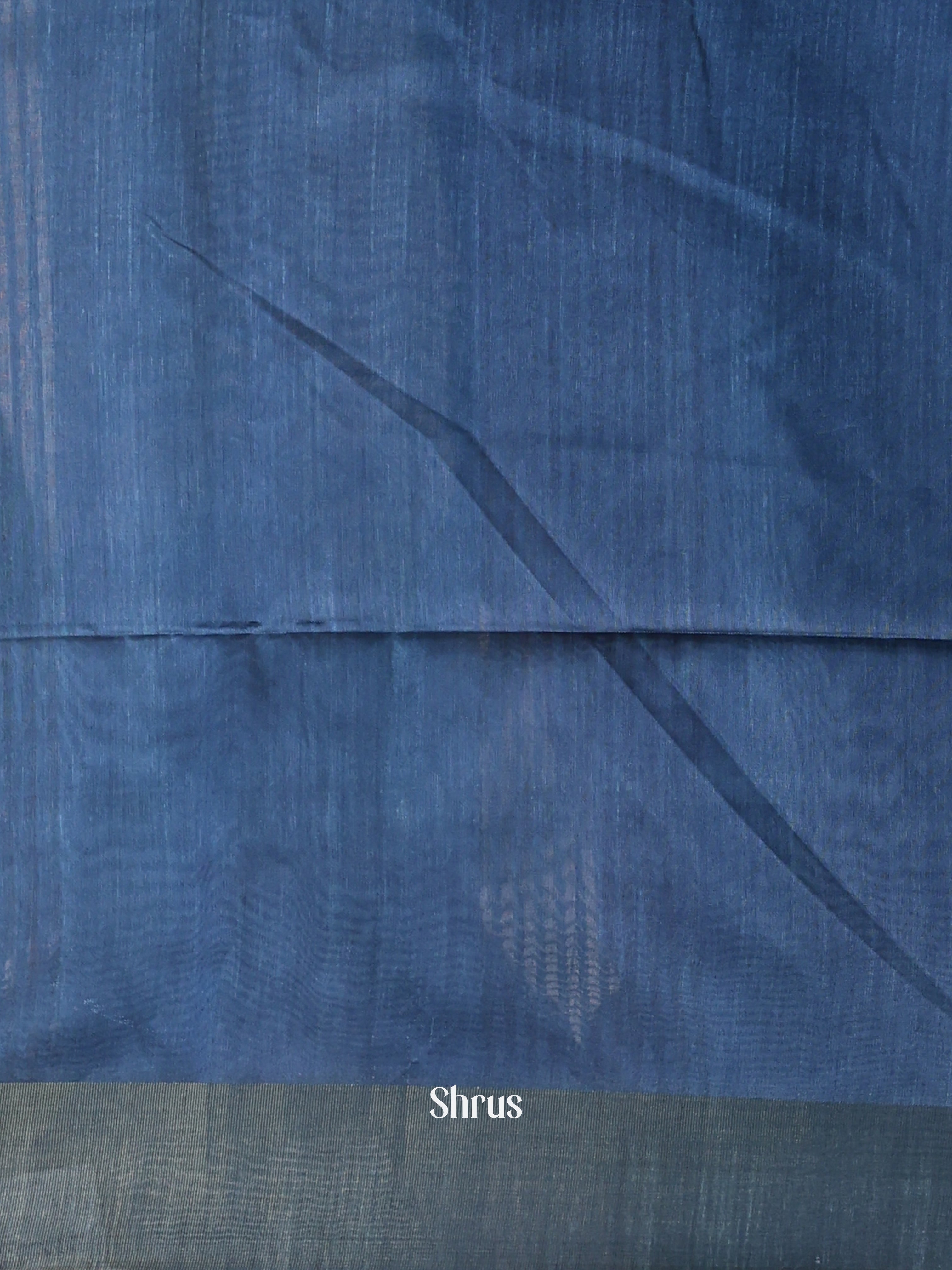 Cream & Blue - Champa semitussar Saree - Shop on Shrus.com