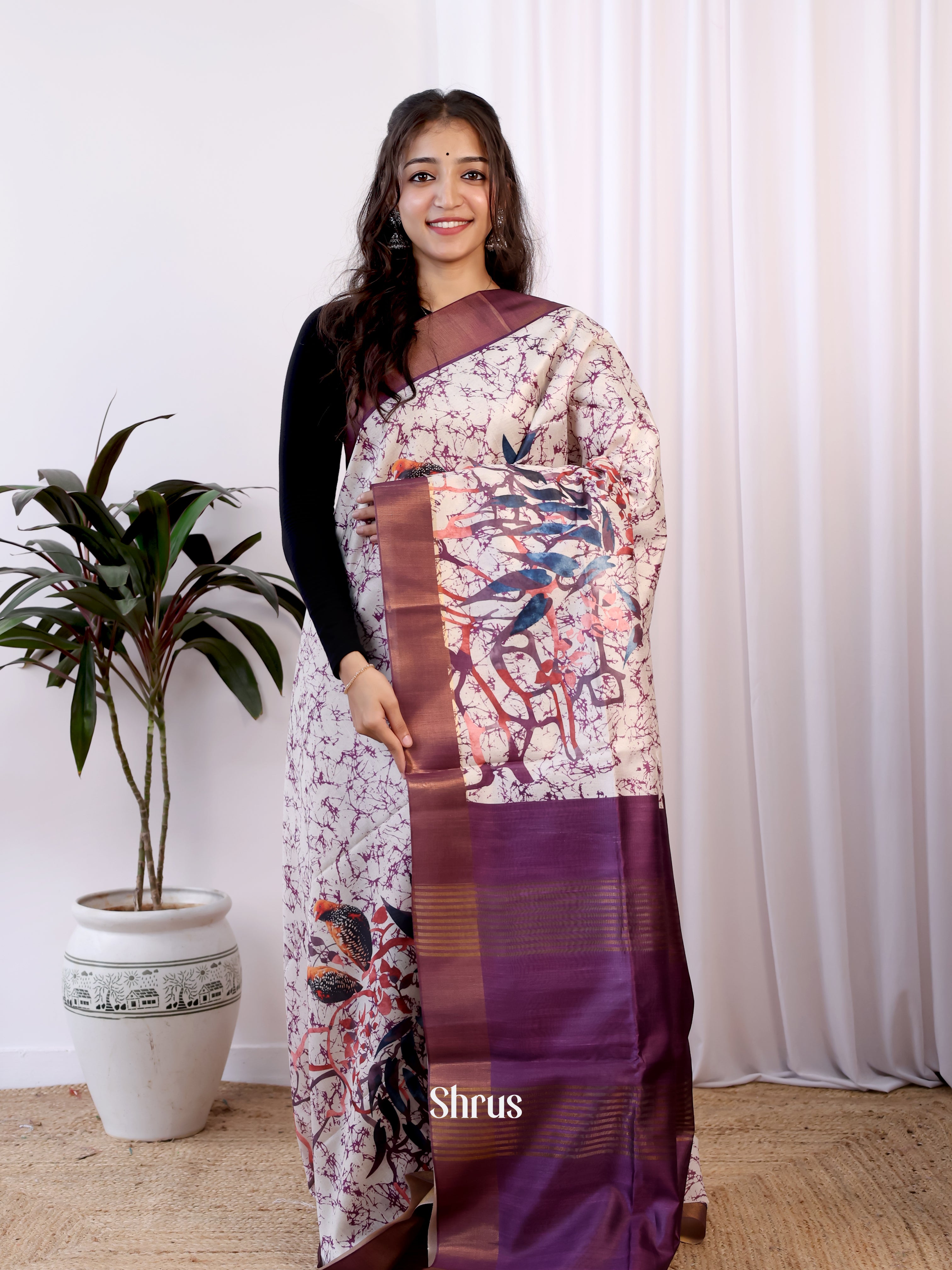 CJS17536 - Champa semitussar Saree - Shop on Shrus.com