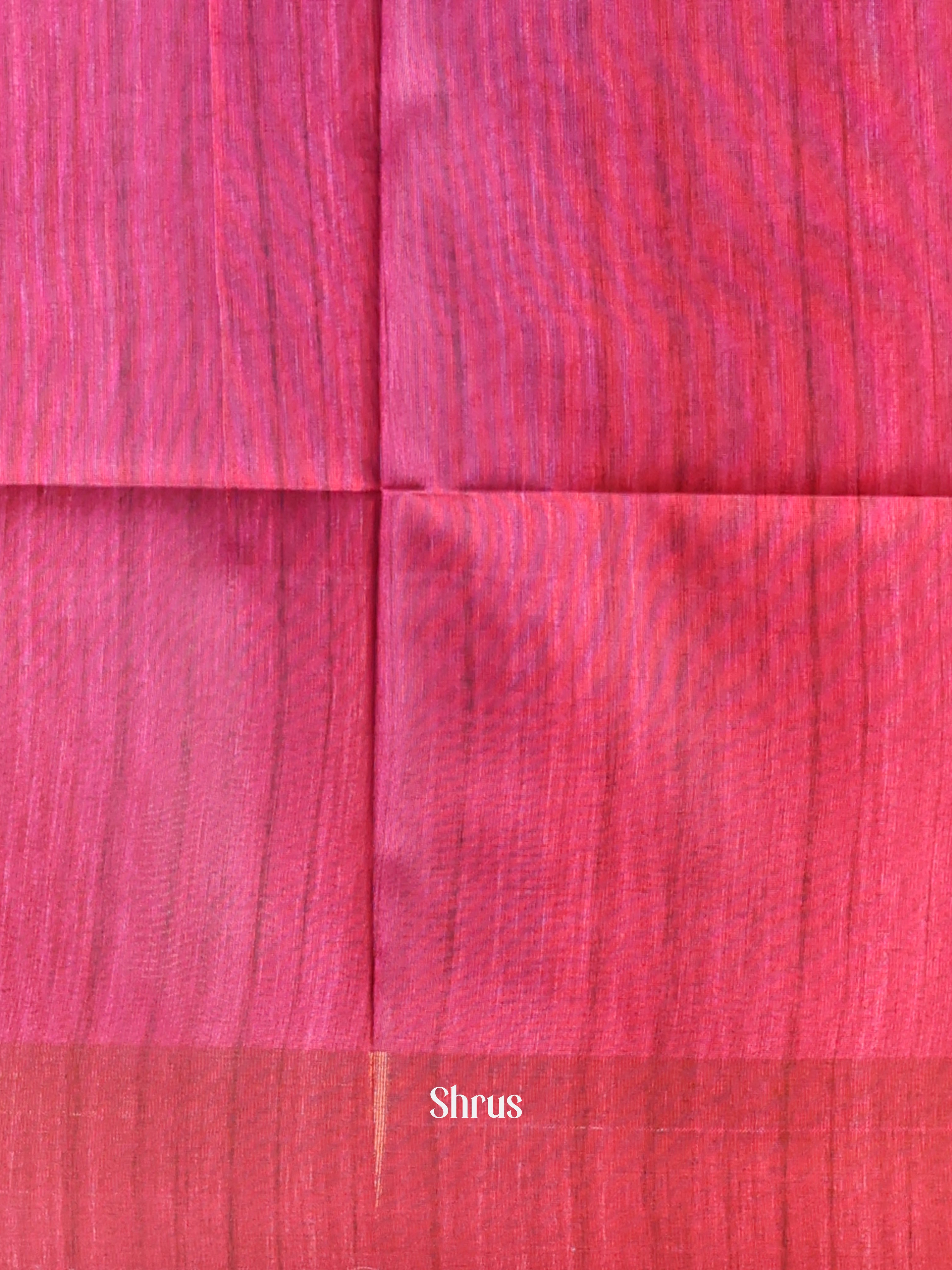 Cream & Pink - Champa semitussar Saree - Shop on Shrus.com