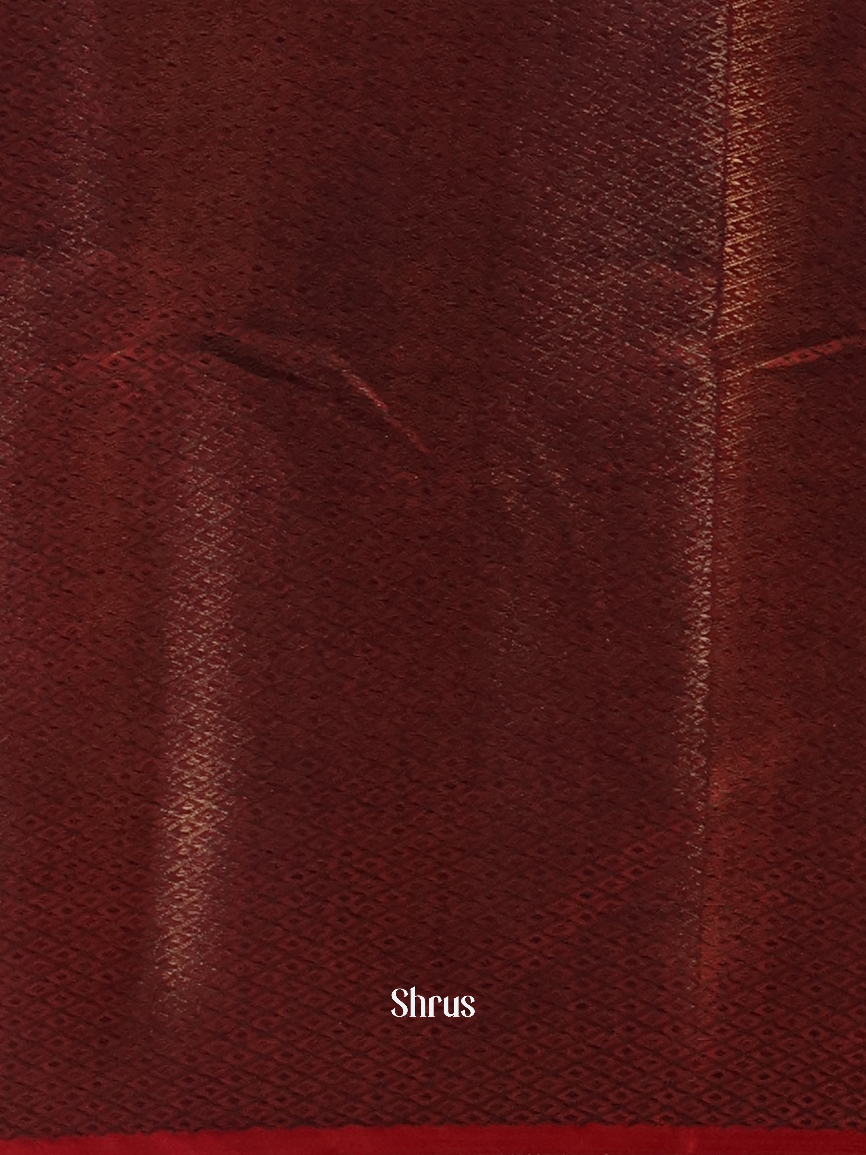 Green & Maroon- Semi Jute Saree - Shop on Shrus.com
