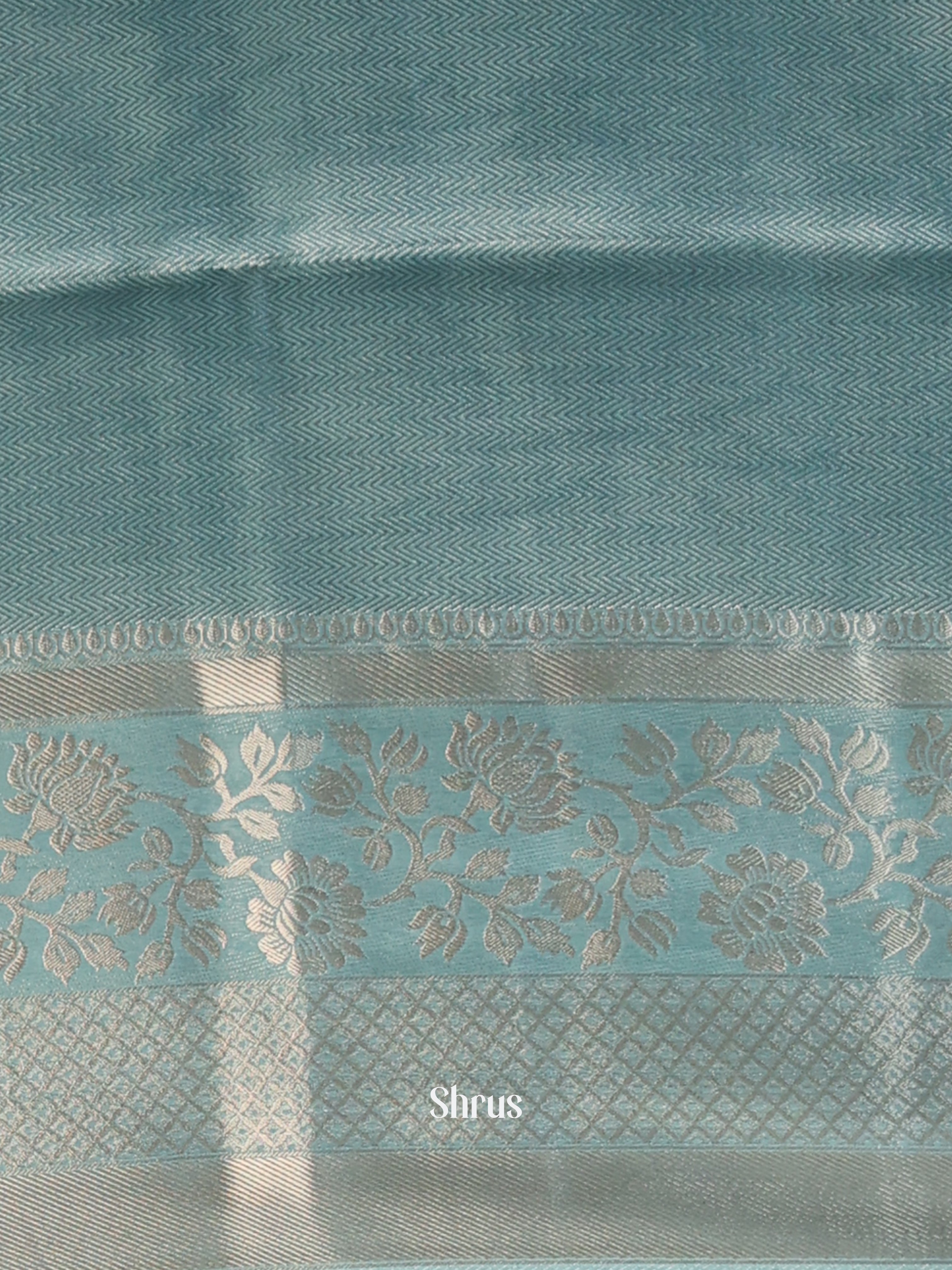 sky Blue - Printed chanderi saree-1