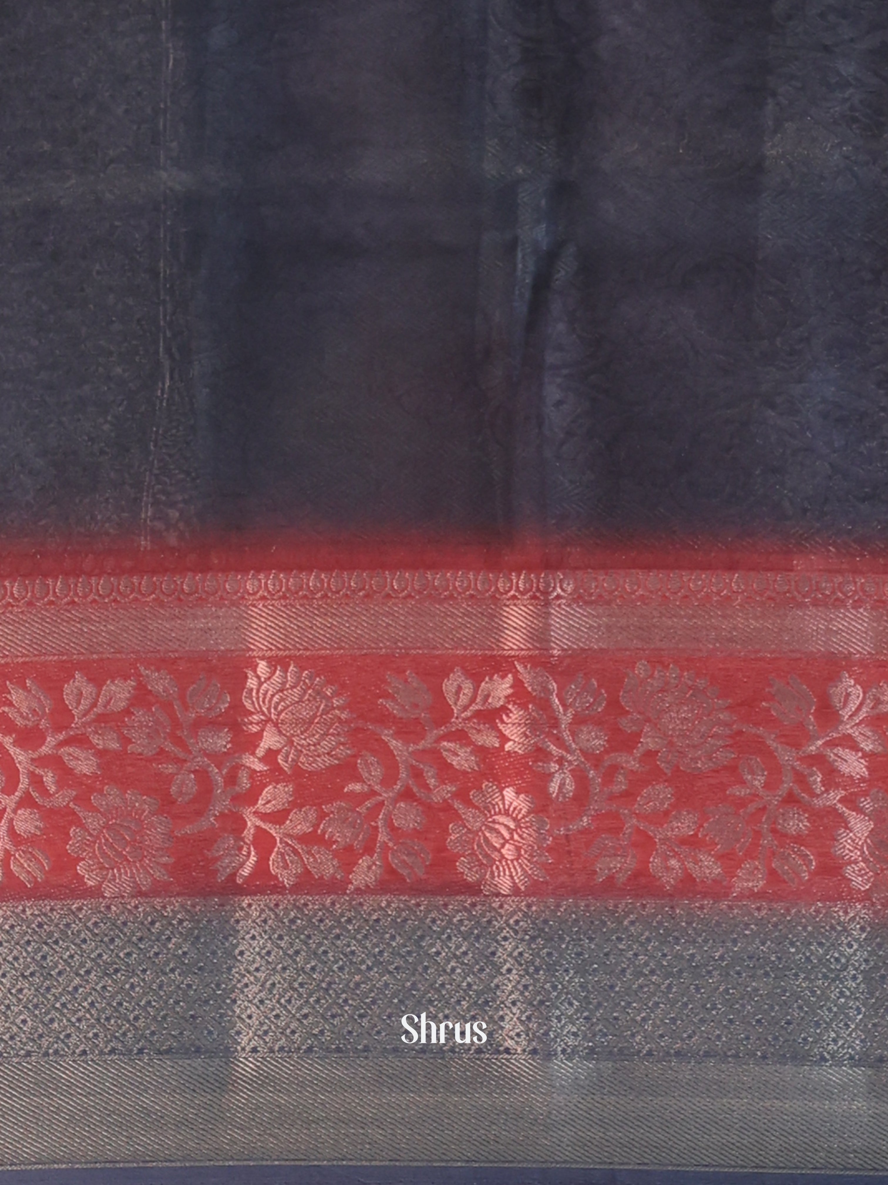 Grey - Printed chanderi Saree -1