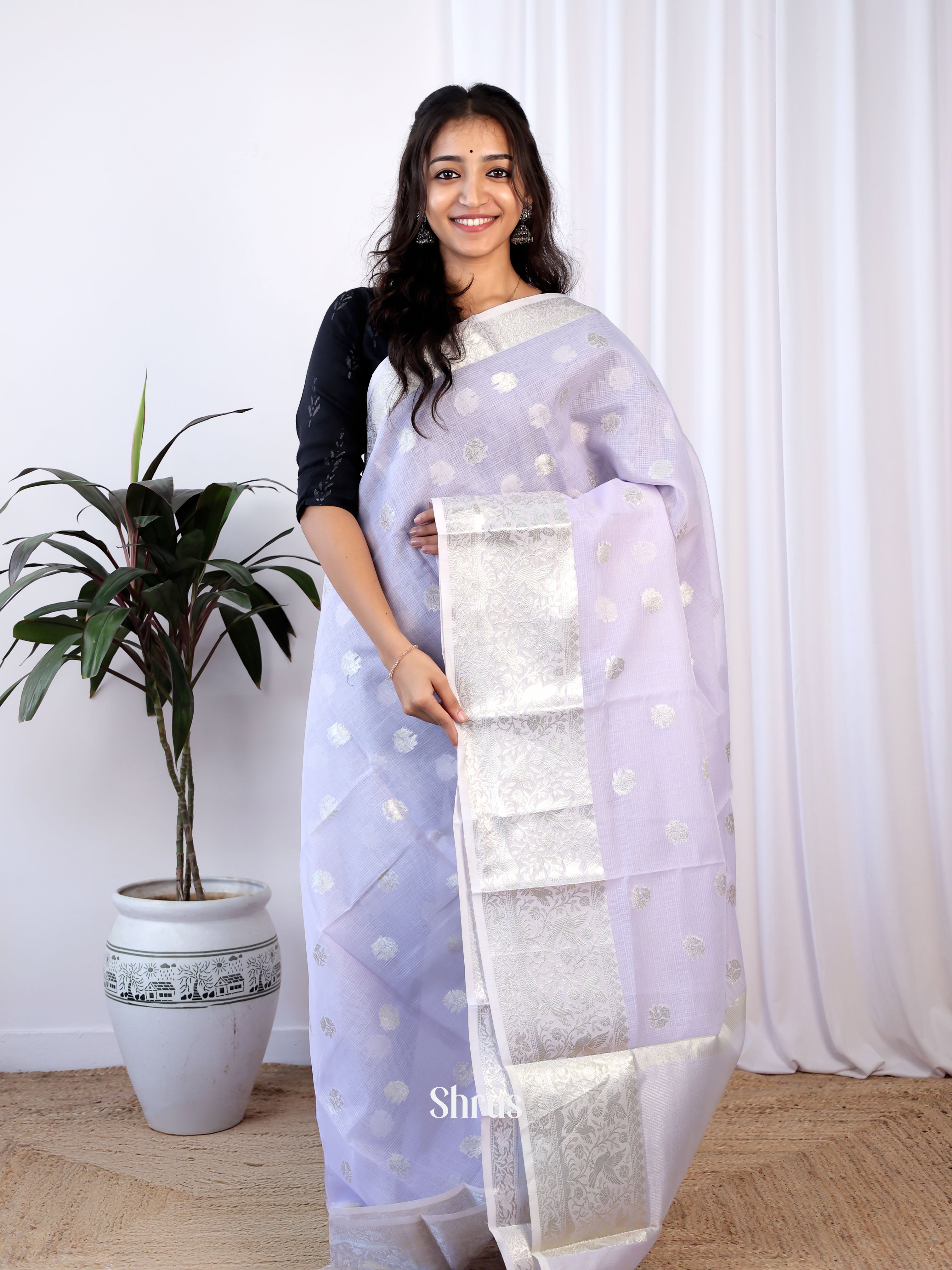 CJS18098 - Kora Banarasi Saree - Shop on Shrus.com