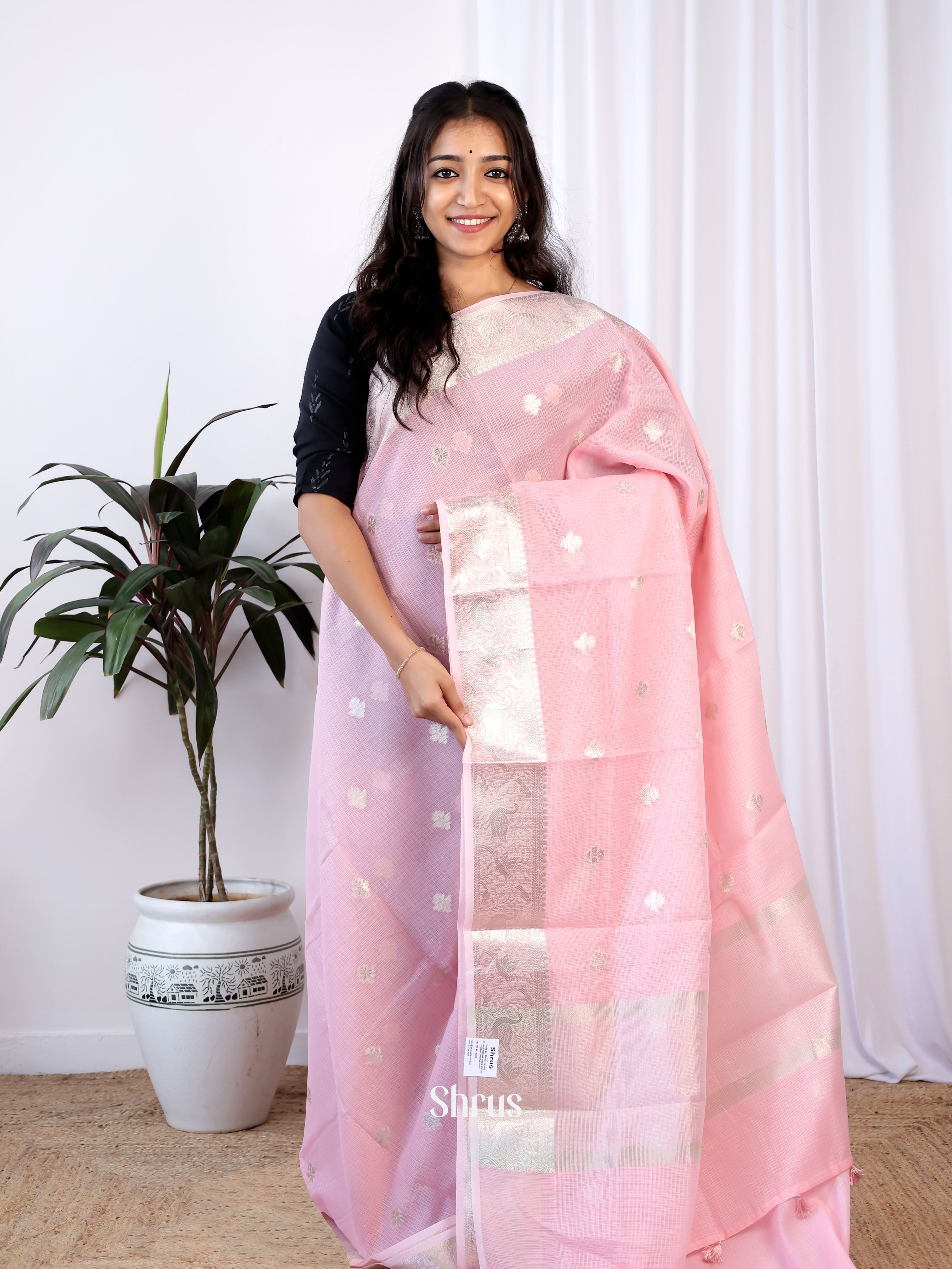 Pink - Kora Banarasi Saree - Shop on Shrus.com