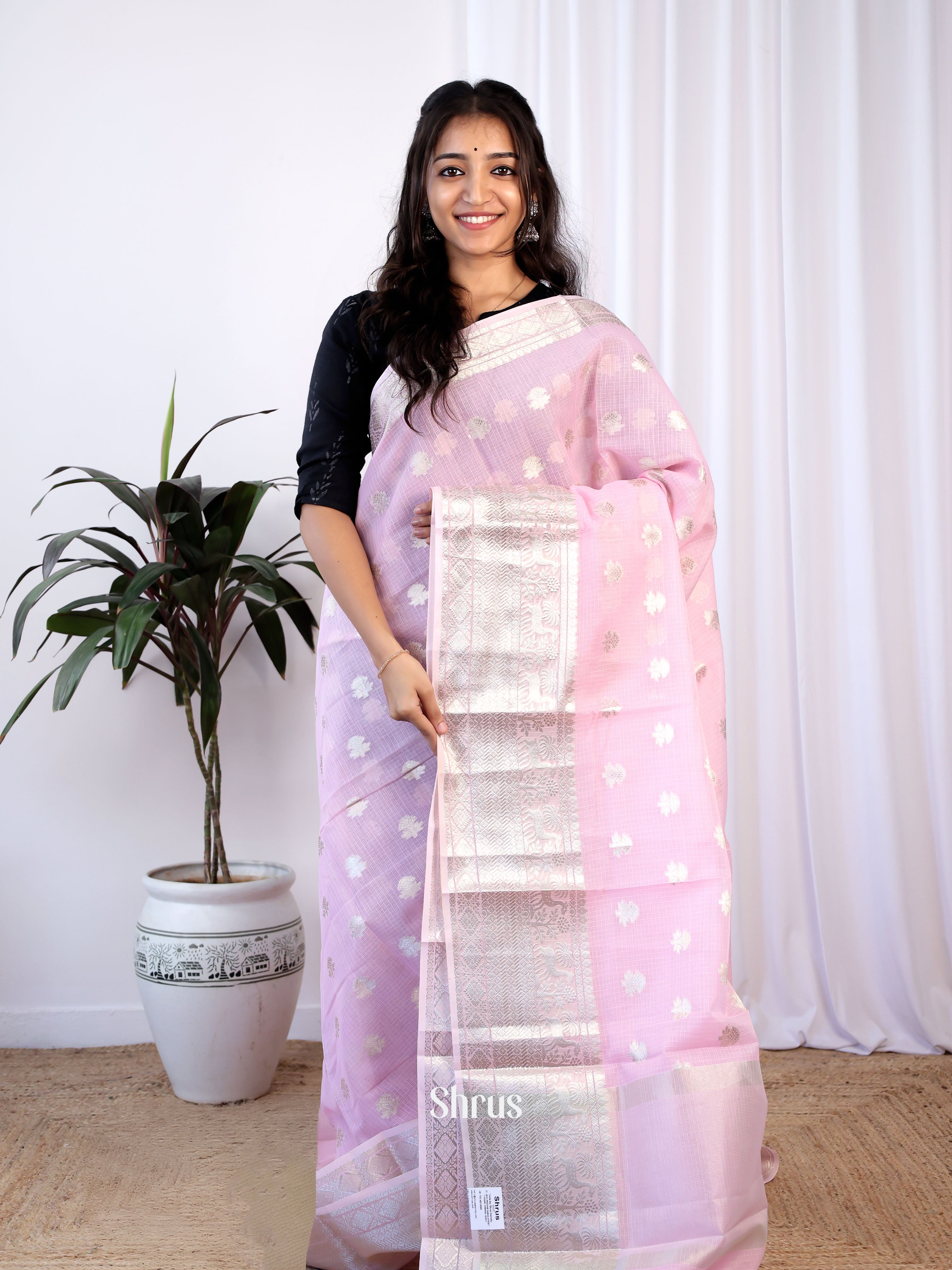 Pink - Kora Banarasi Saree - Shop on Shrus.com