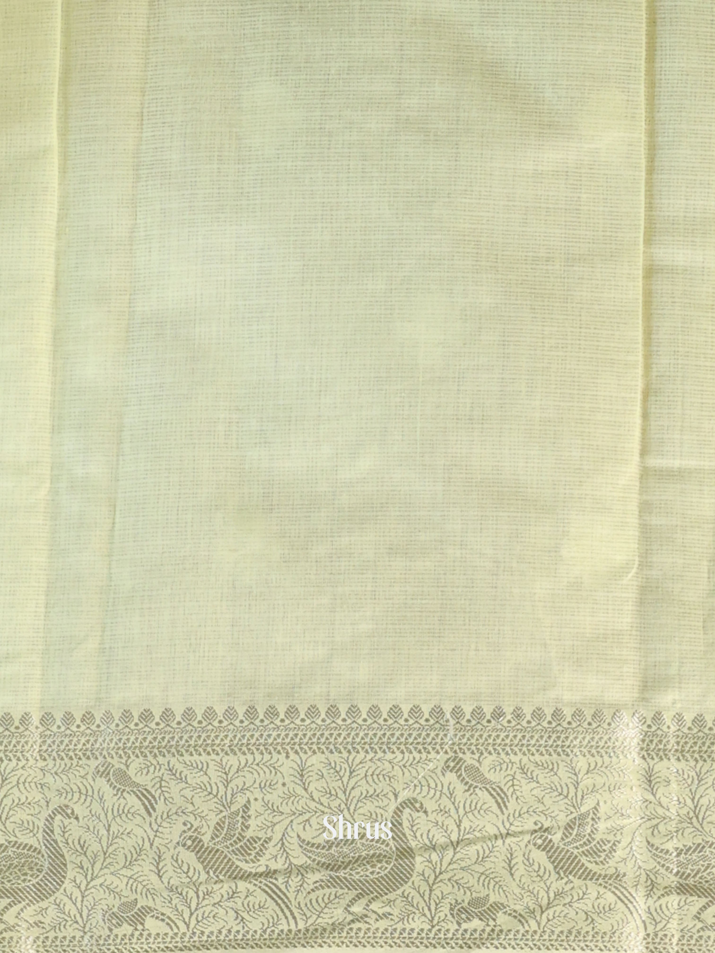 Lime Yellow - Kora Banarasi Saree - Shop on Shrus.com