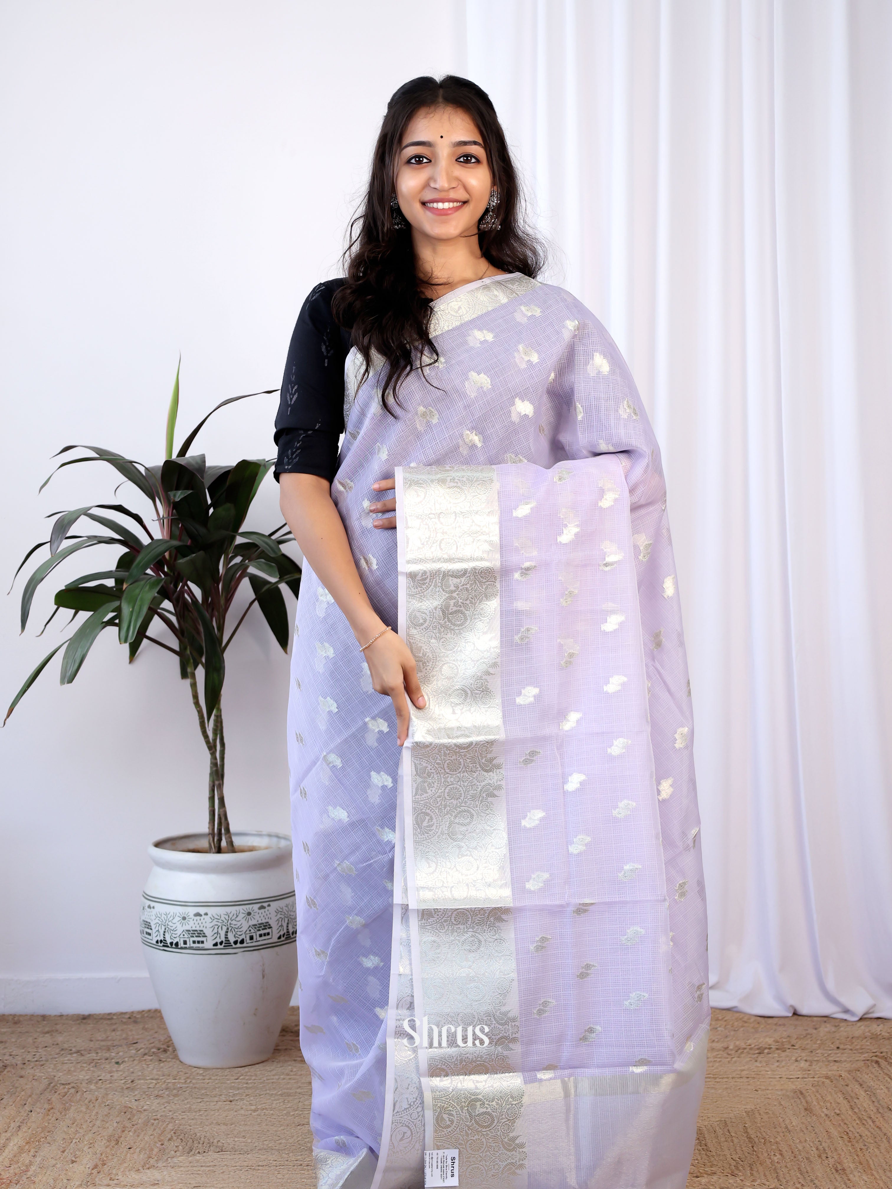 Lavender- Kora Banarasi Saree - Shop on Shrus.com
