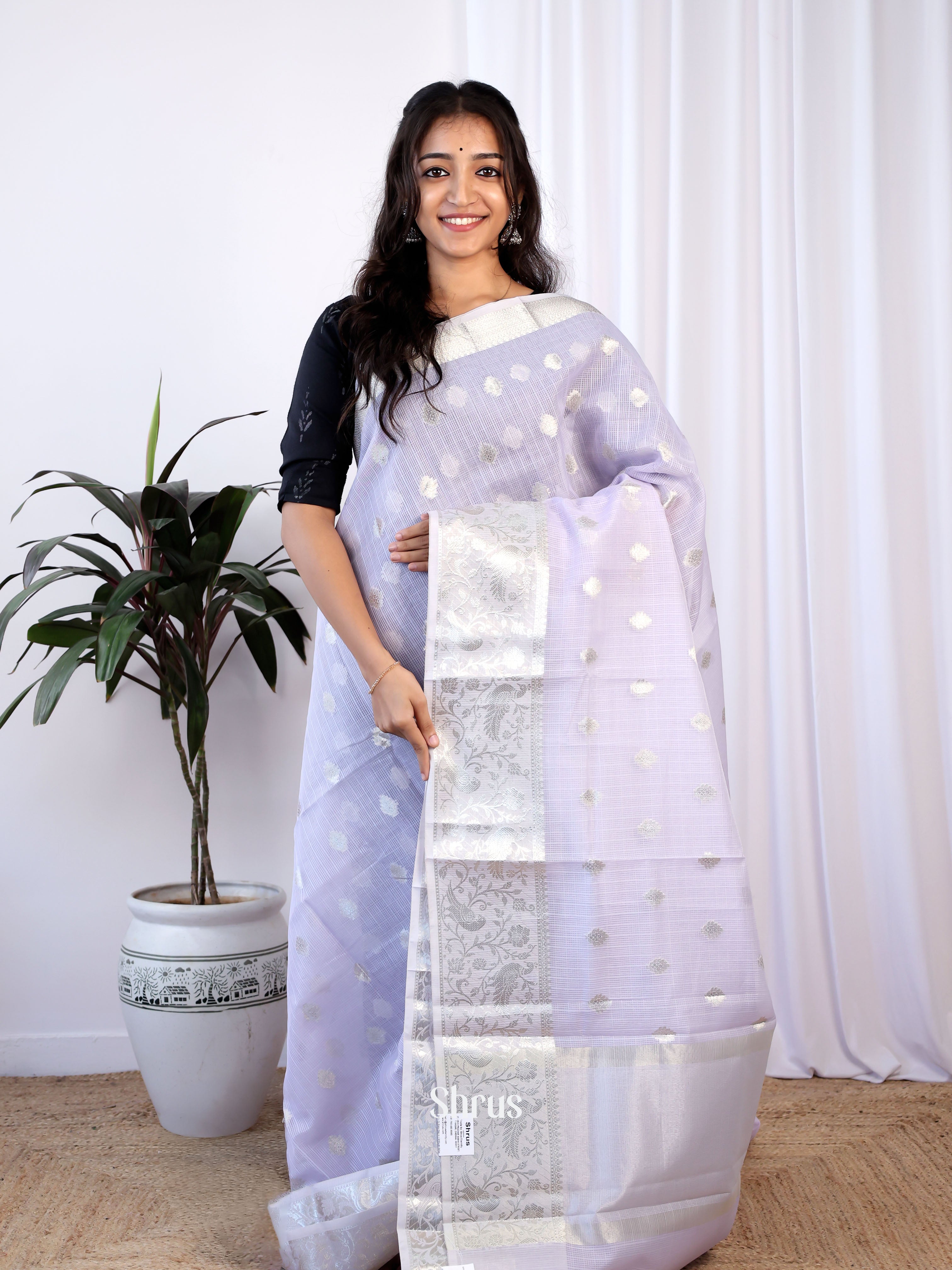 Lavender- Kora Banarasi Saree - Shop on Shrus.com