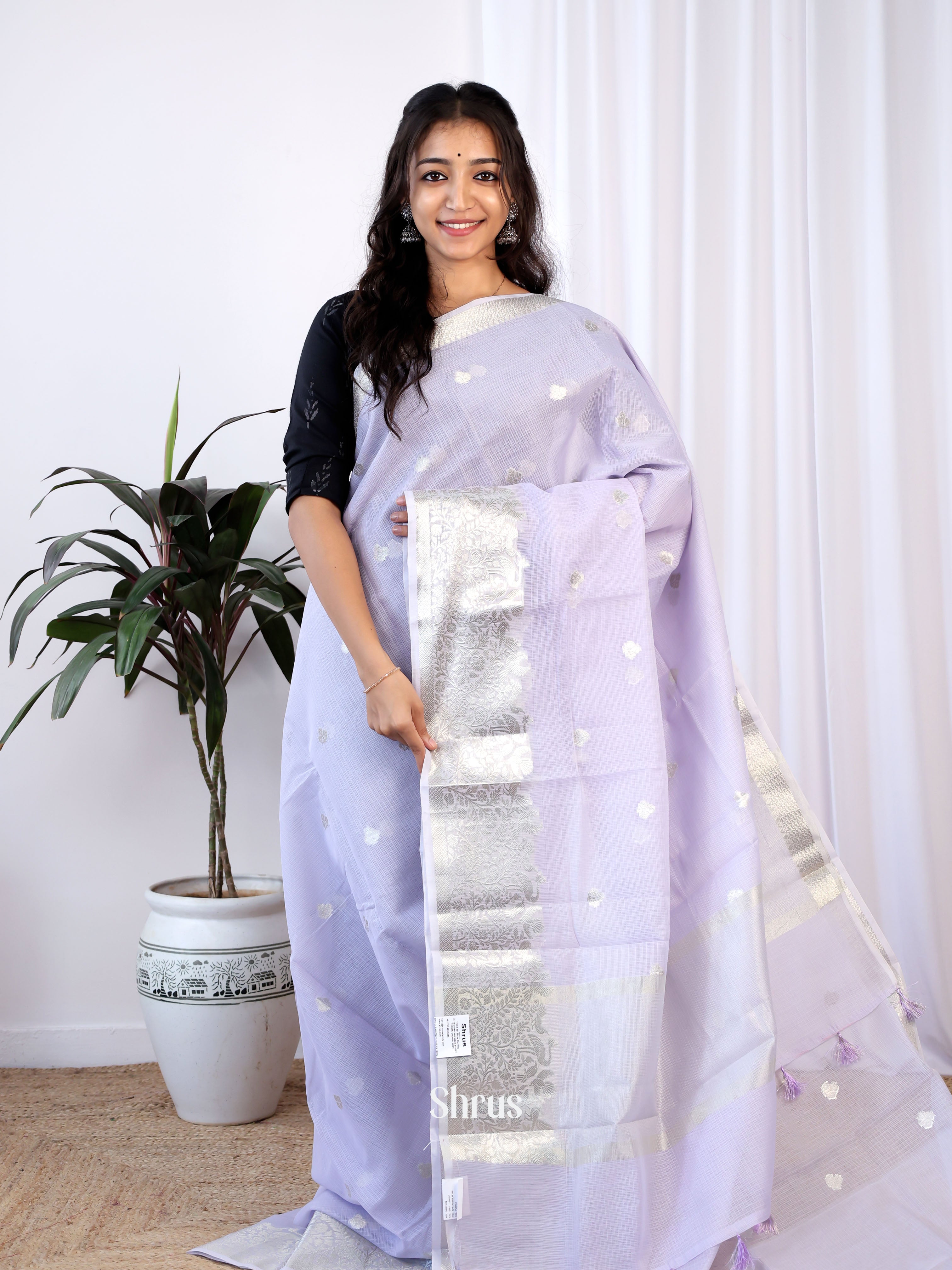 Lavender - Kora Banarasi Saree - Shop on Shrus.com