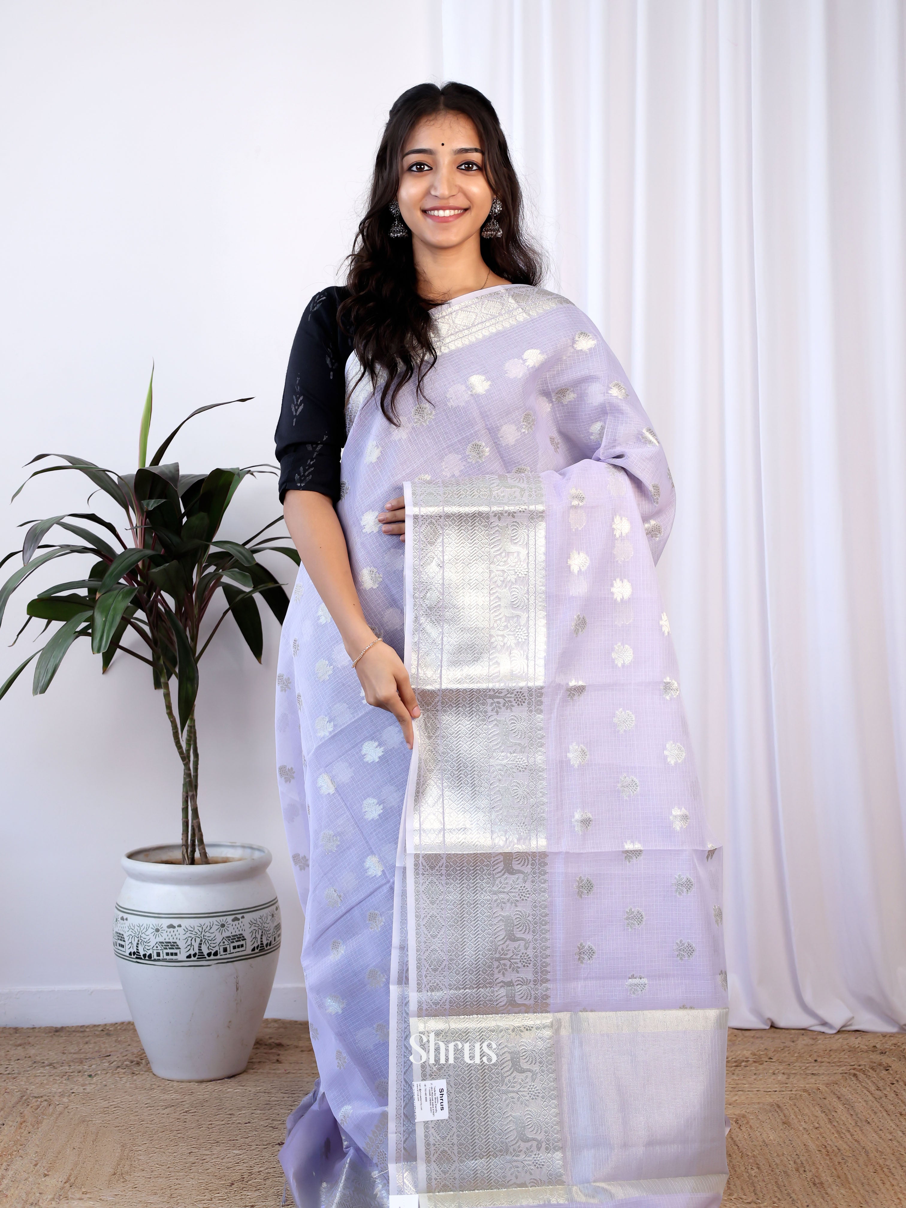 Lavender- Kora Banarasi Saree - Shop on Shrus.com