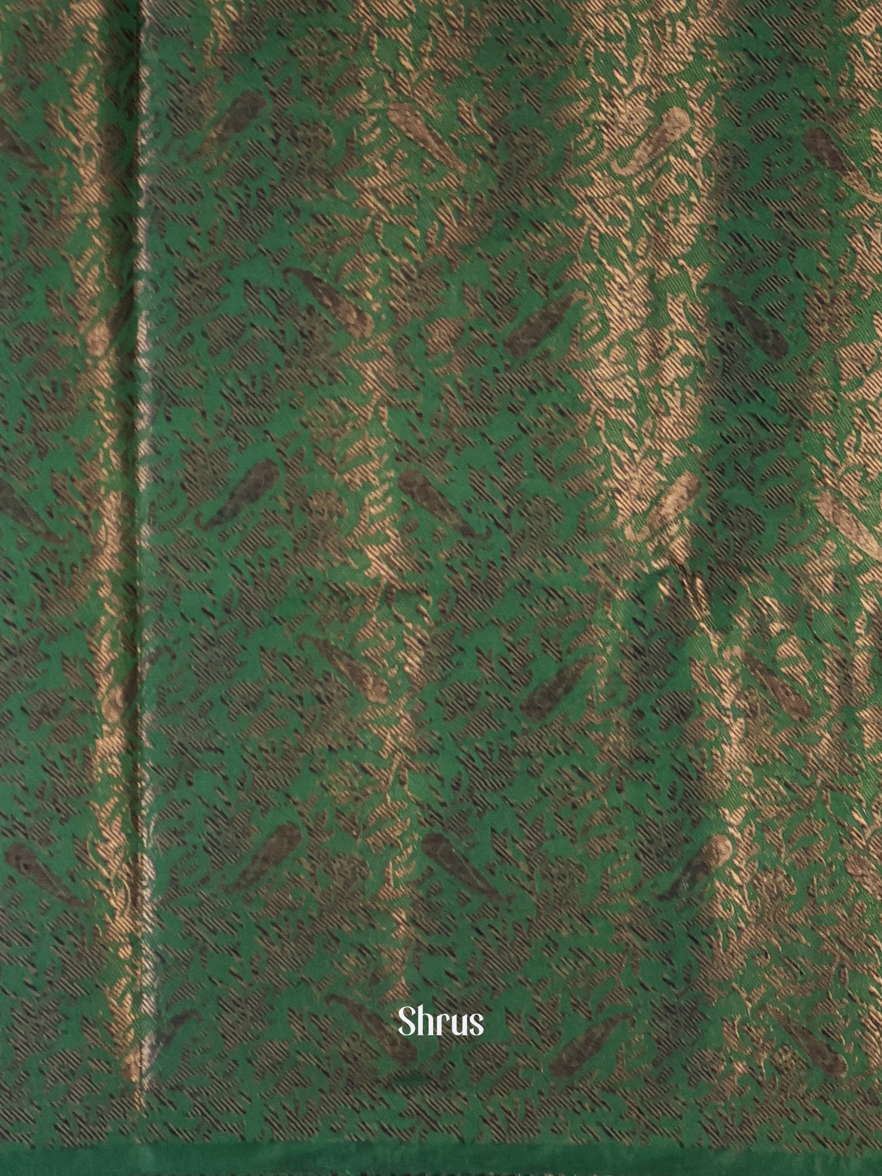 Red & Green - Semi Jute Saree - Shop on Shrus.com