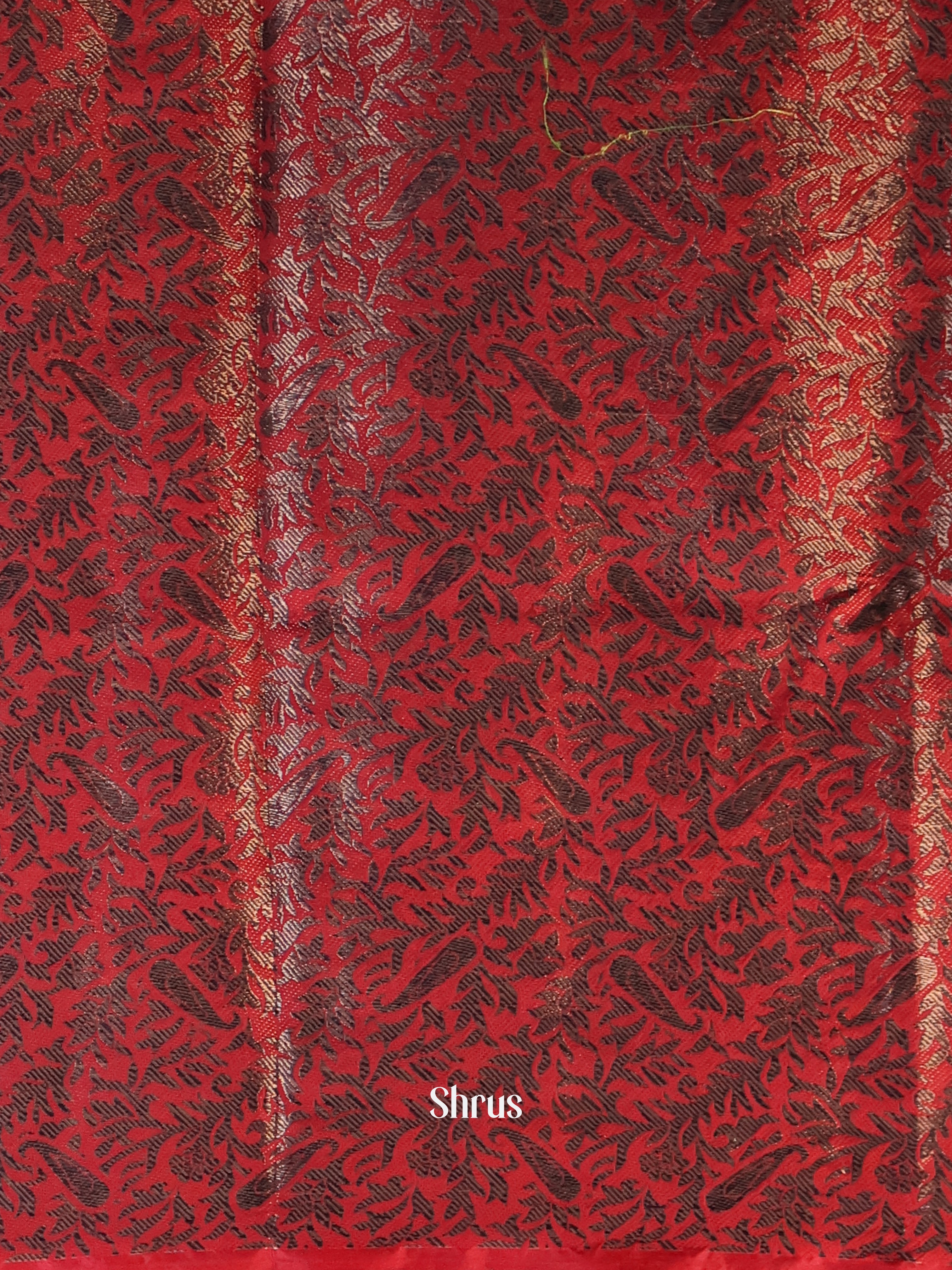 Green & Maroon - Semi Jute Saree - Shop on Shrus.com