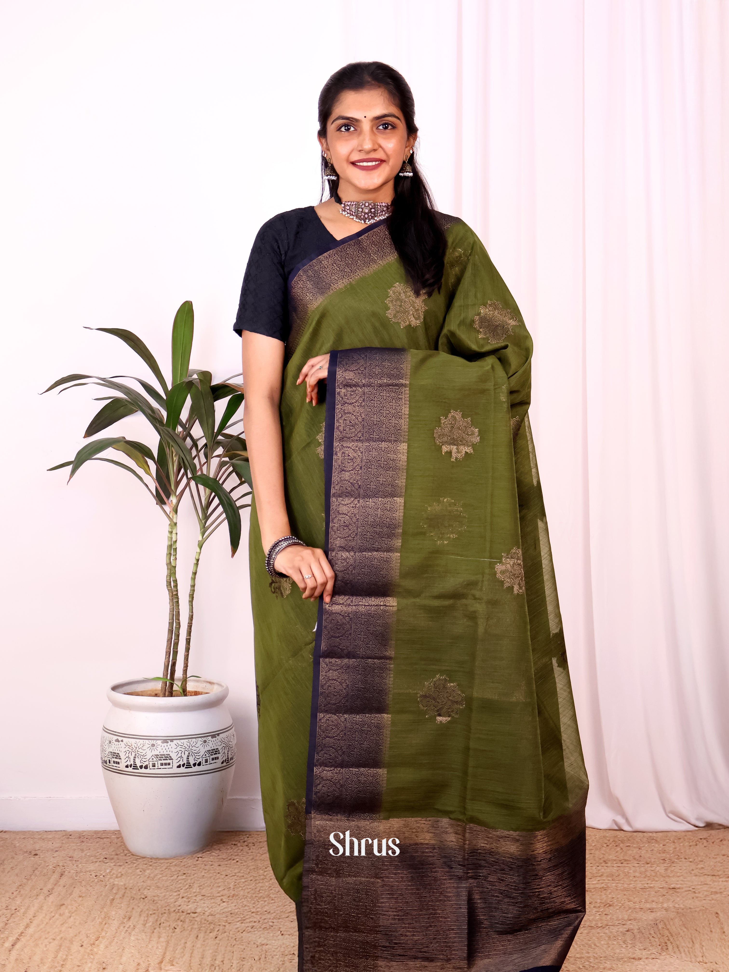 CJS18154 - Semi Jute Saree - Shop on Shrus.com