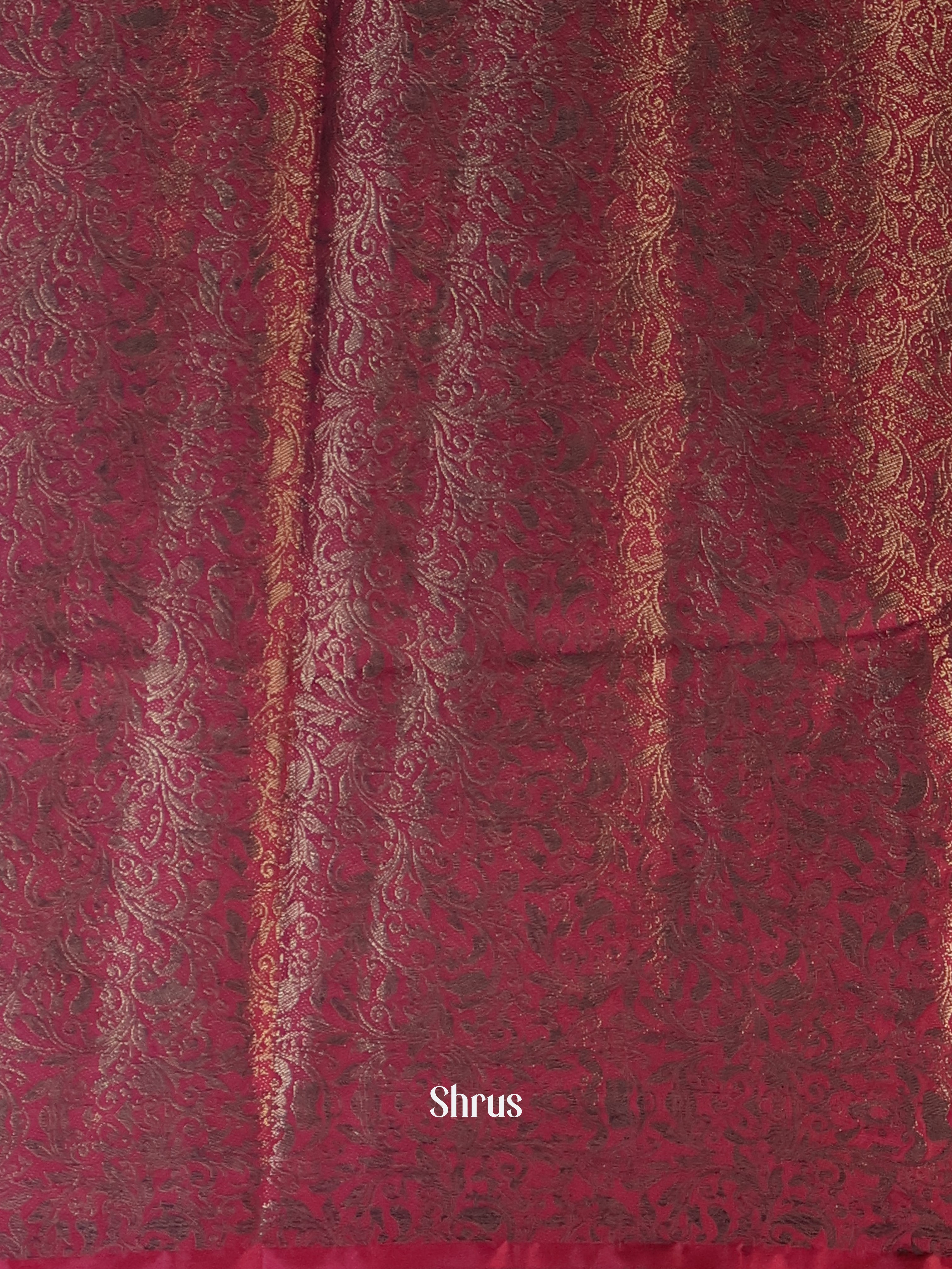 Green & Maroon - Semi Jute Saree - Shop on Shrus.com