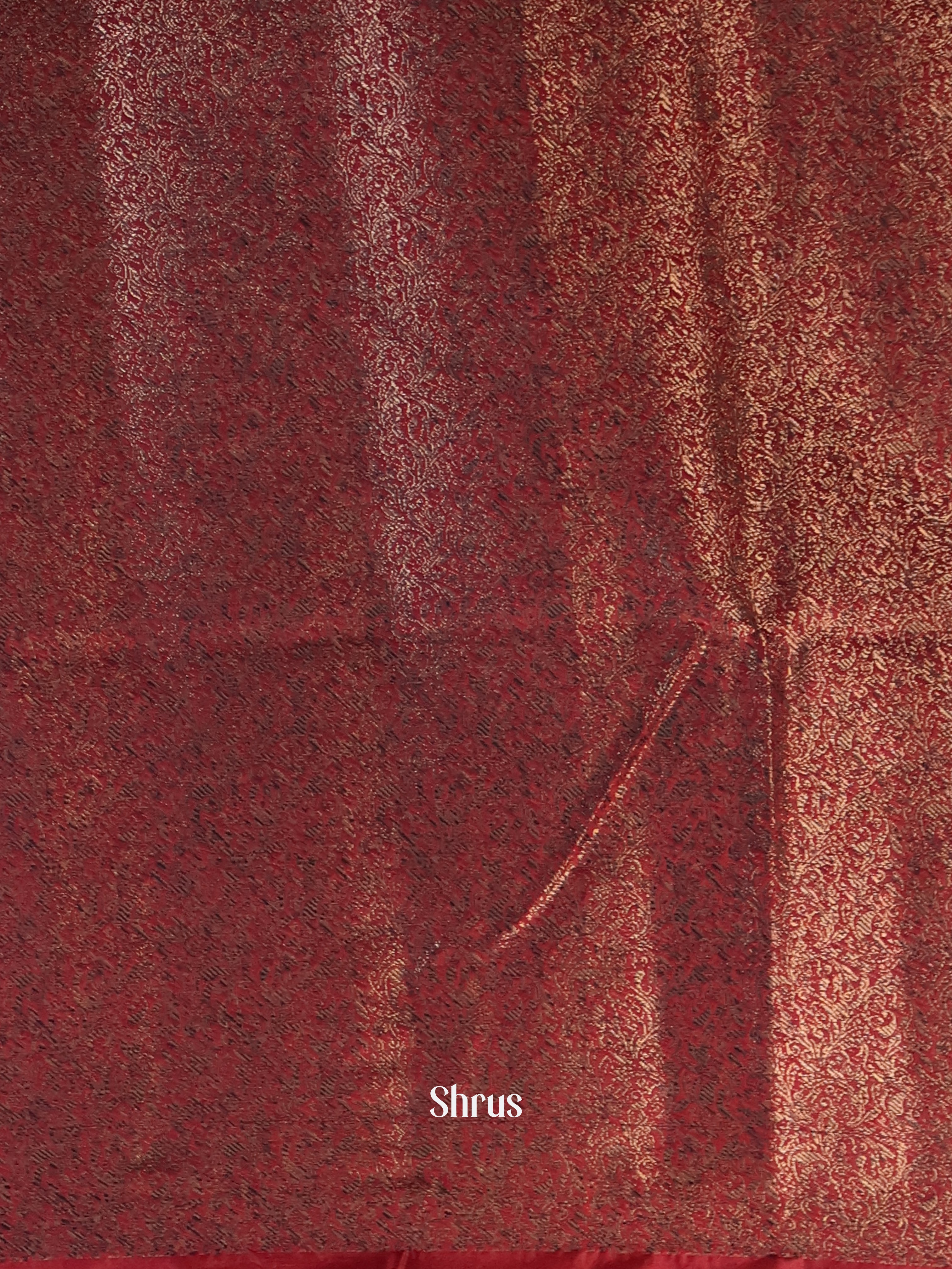 Lite Brown & Maroon - Semi Jute Saree - Shop on Shrus.com