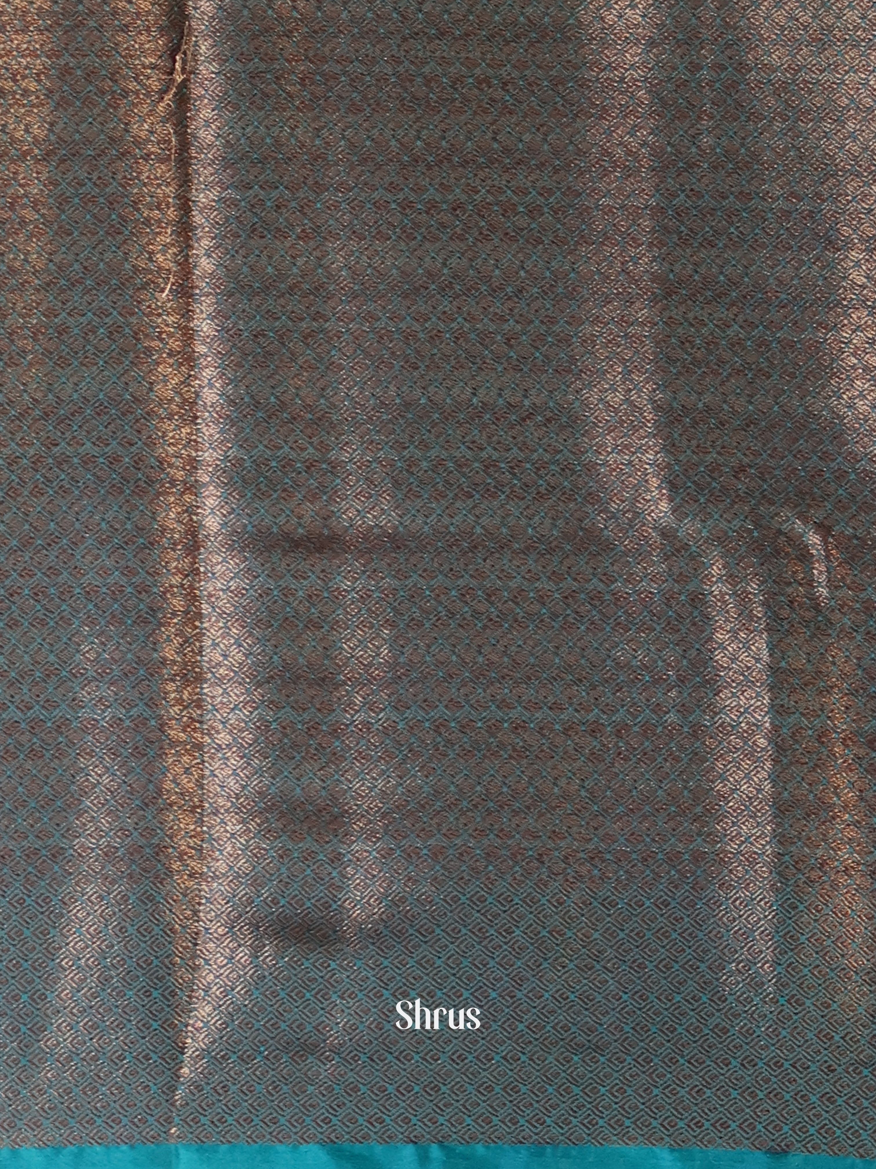 Blue & Teal- Semi Jute Saree - Shop on Shrus.com