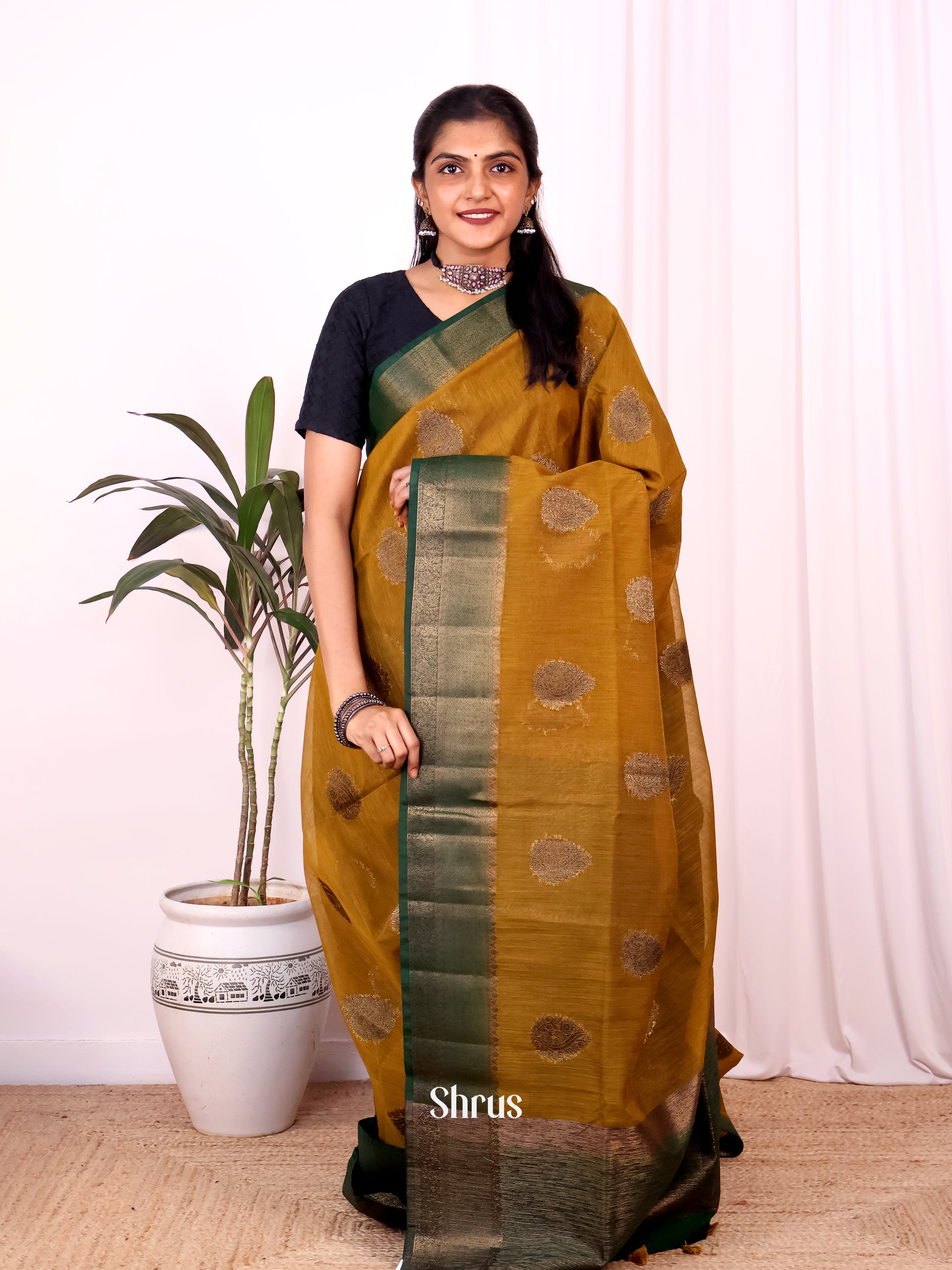 CJS18172 - Semi Jute Saree - Shop on Shrus.com