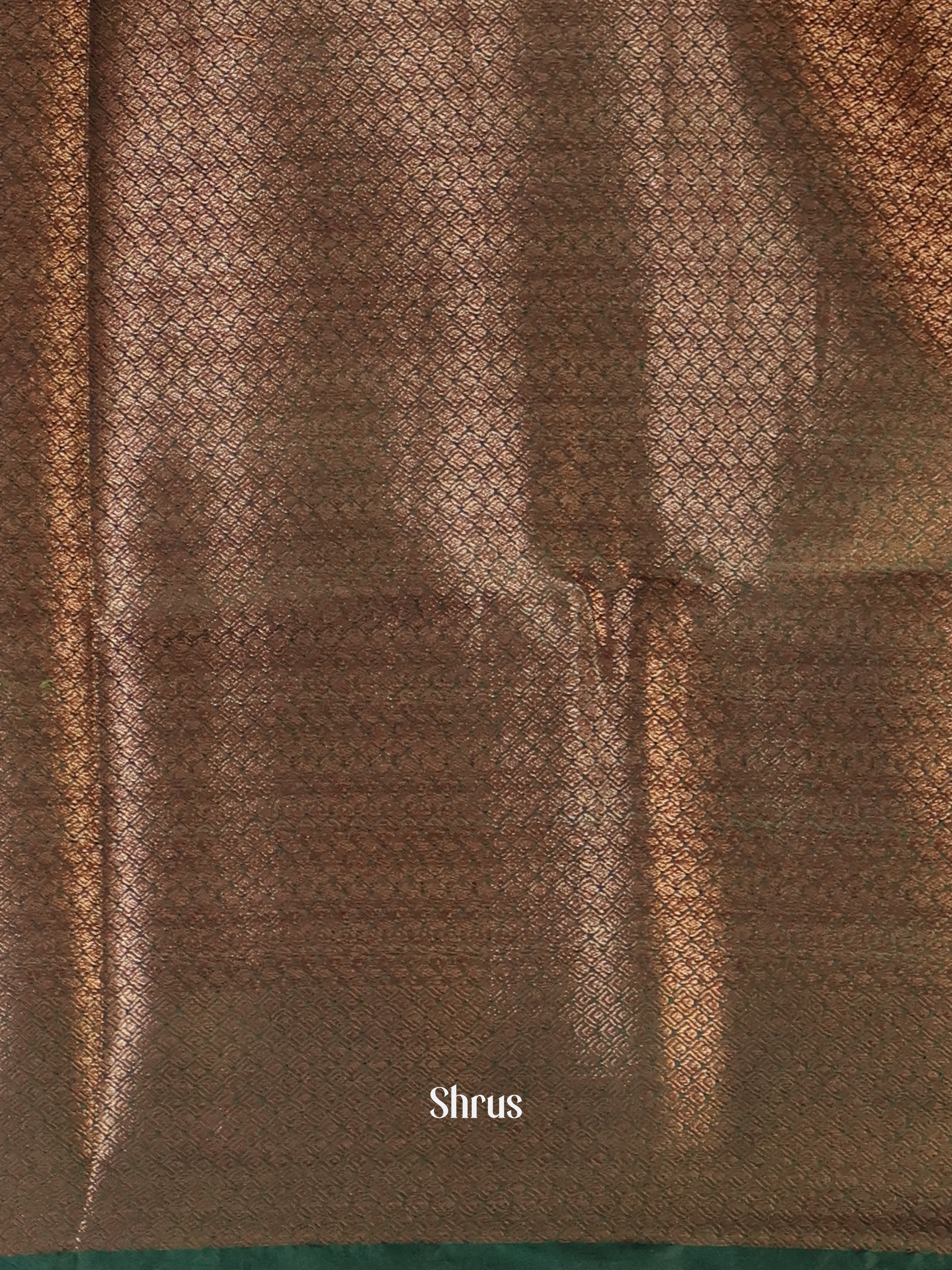 Orange & Green - Semi Jute Saree - Shop on Shrus.com