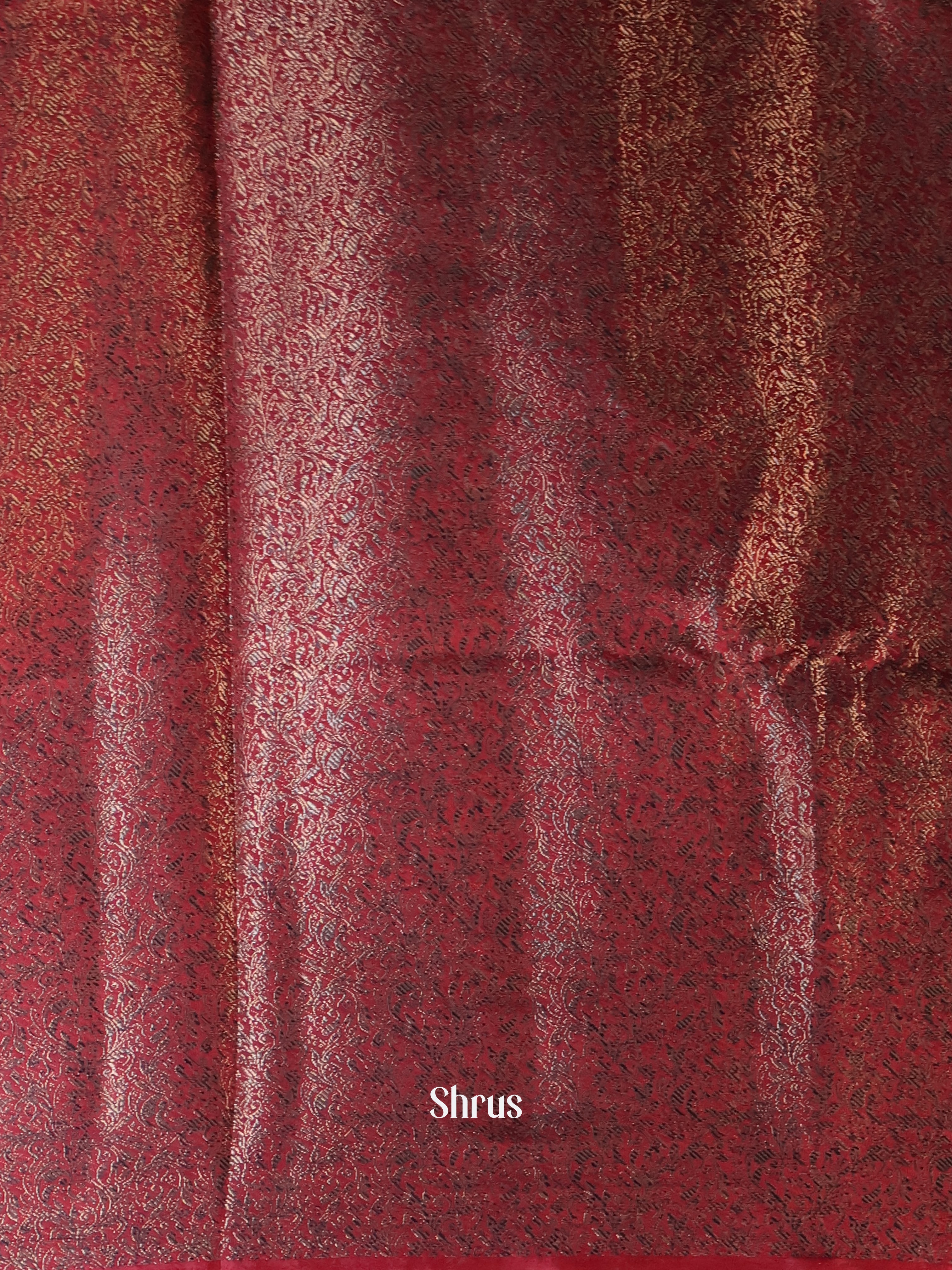 Brown & Maroon - Semi Jute Saree - Shop on Shrus.com