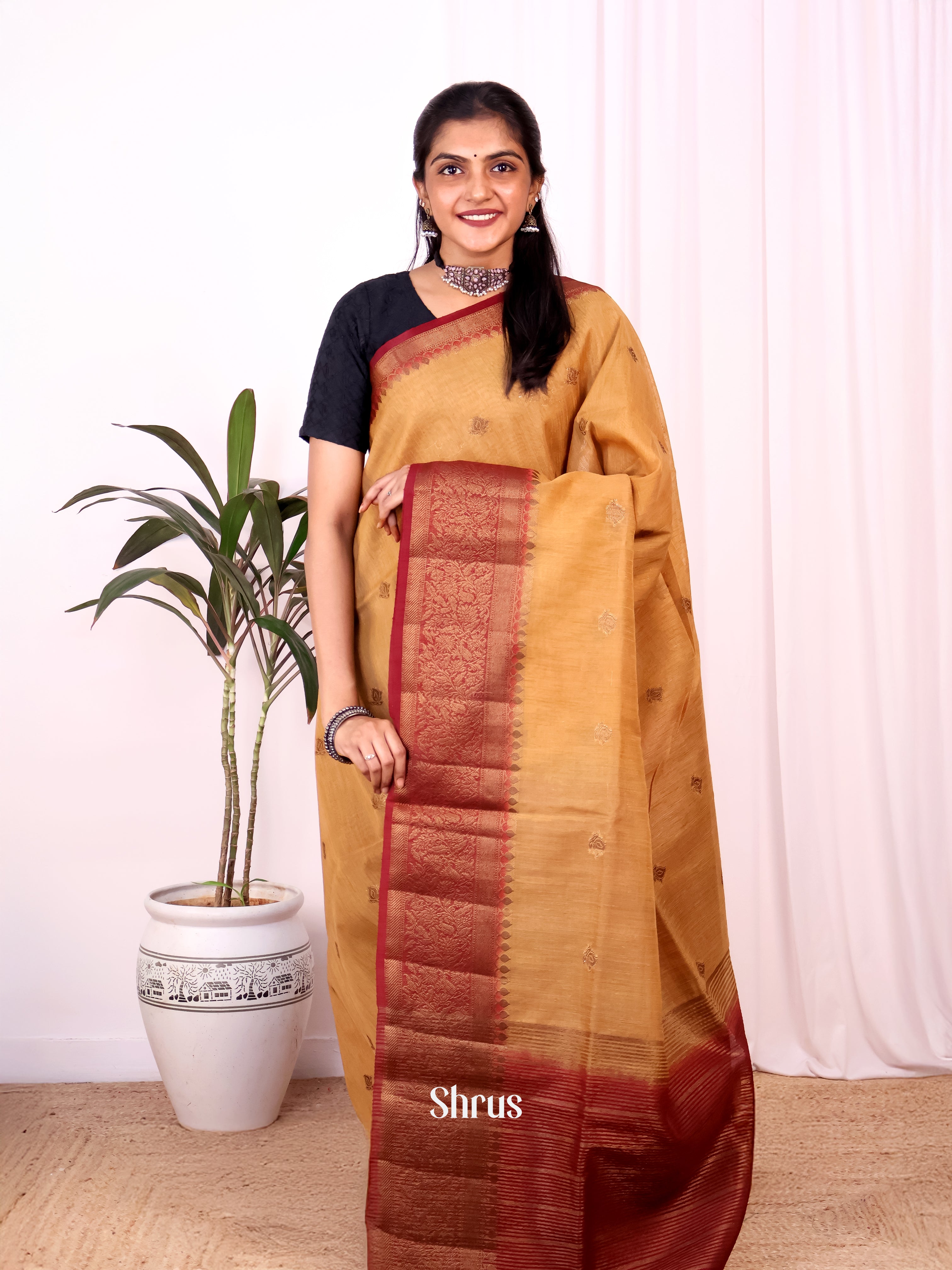 CJS18180 - Semi Jute Saree - Shop on Shrus.com