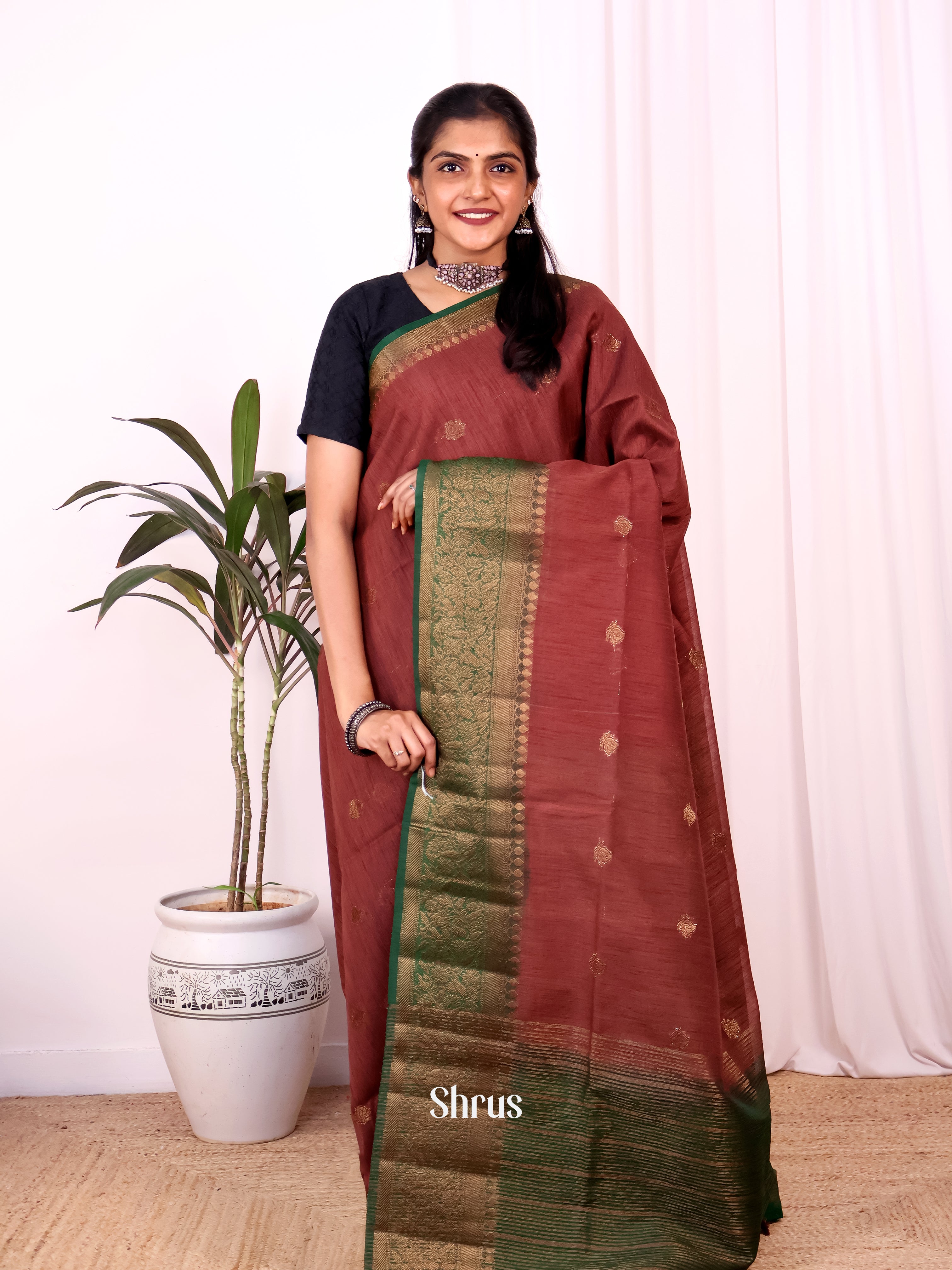 CJS18183 - Semi Jute Saree - Shop on Shrus.com