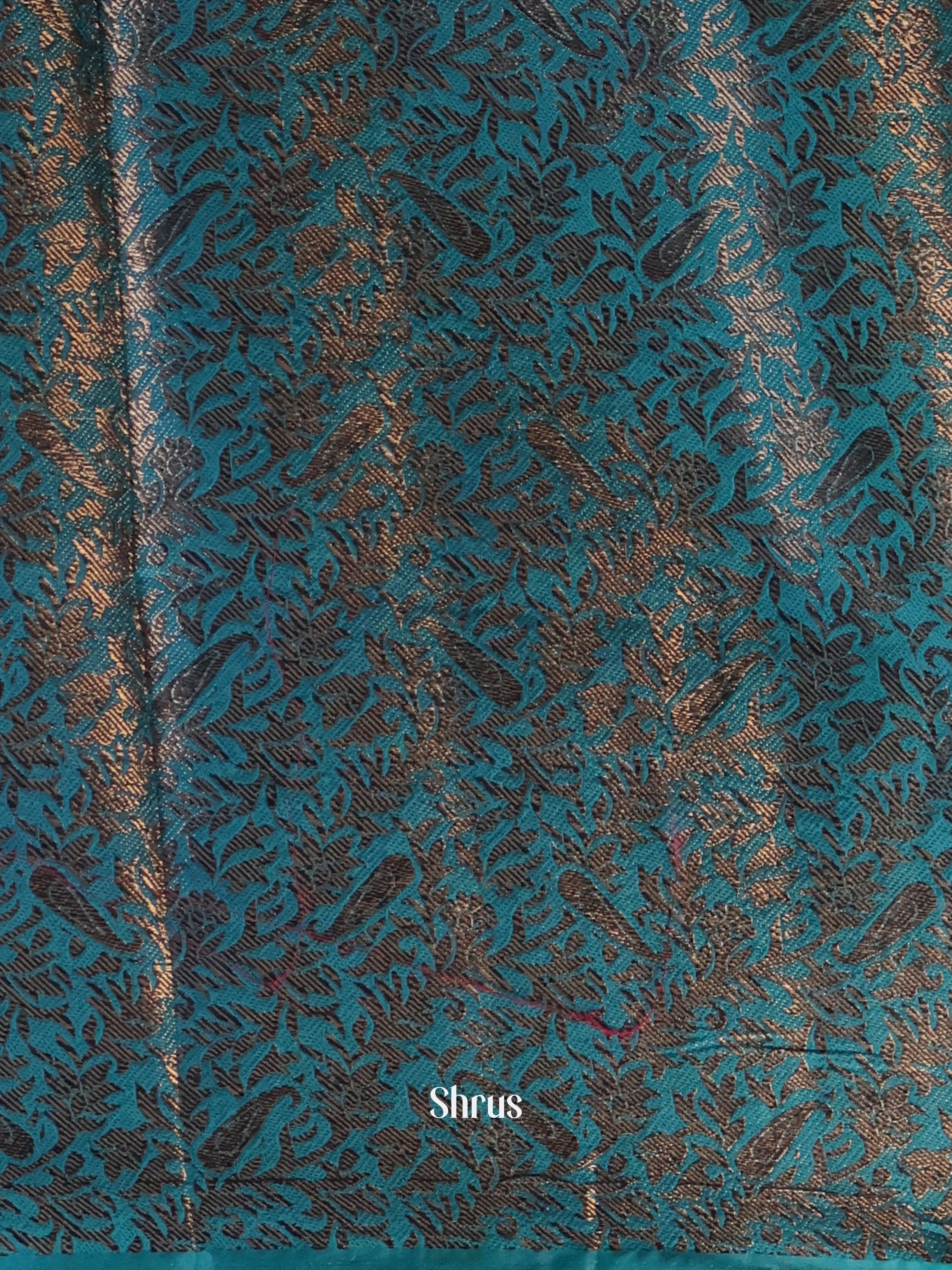 Maroon & Blue - Semi Jute Saree - Shop on Shrus.com