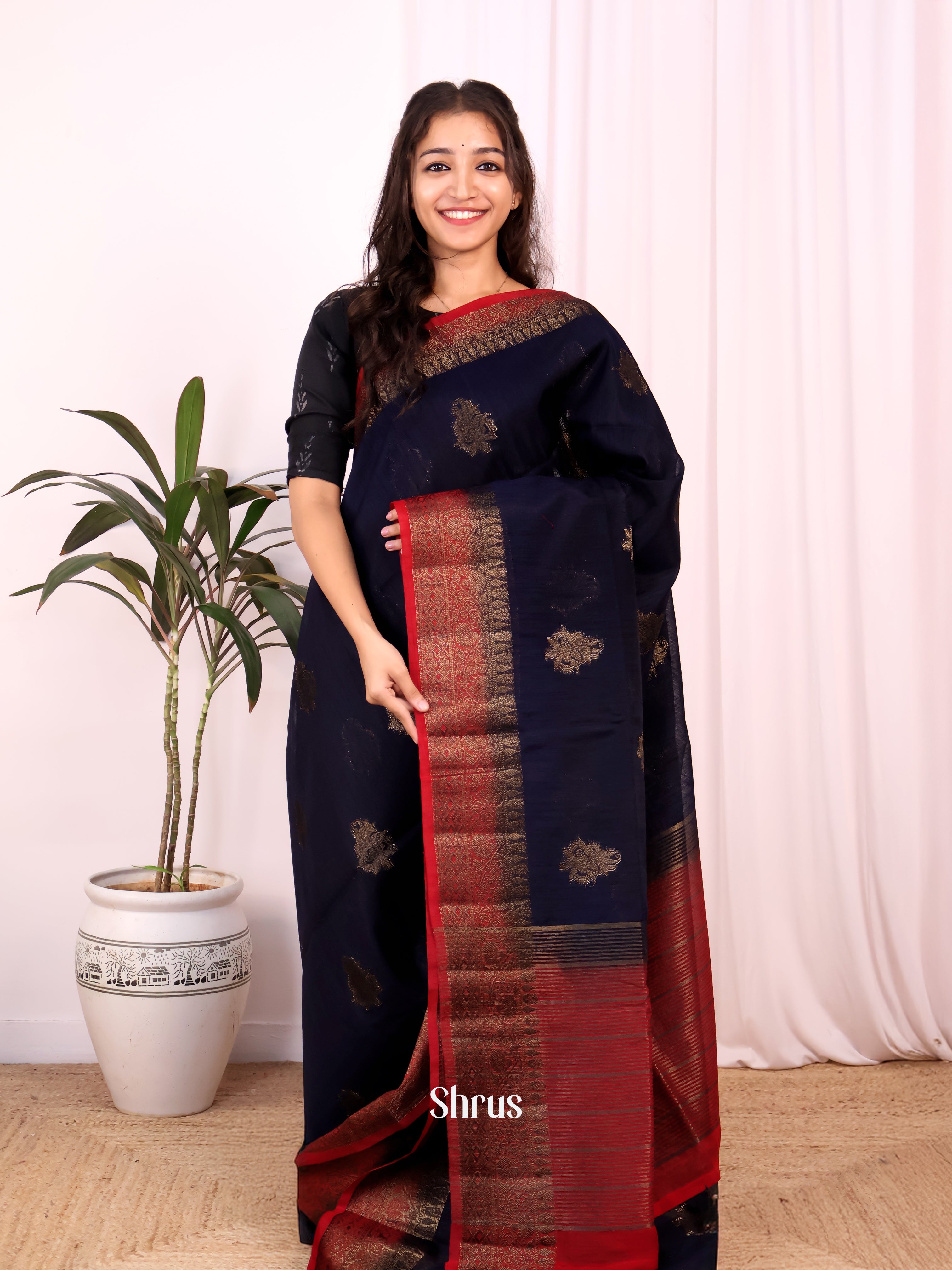 CJS18187 - Semi Jute Saree - Shop on Shrus.com