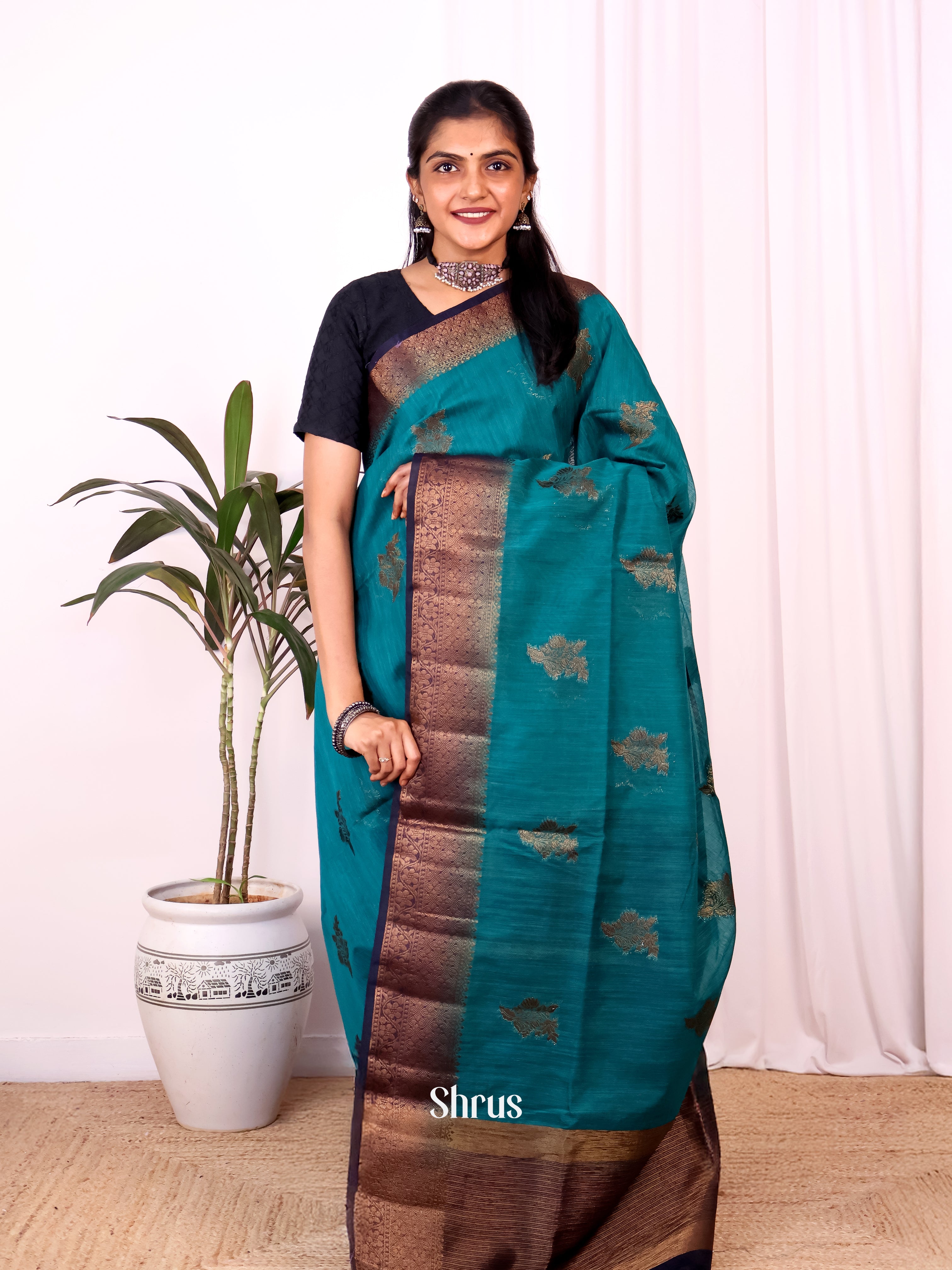 CJS18205 - Semi Jute Saree - Shop on Shrus.com