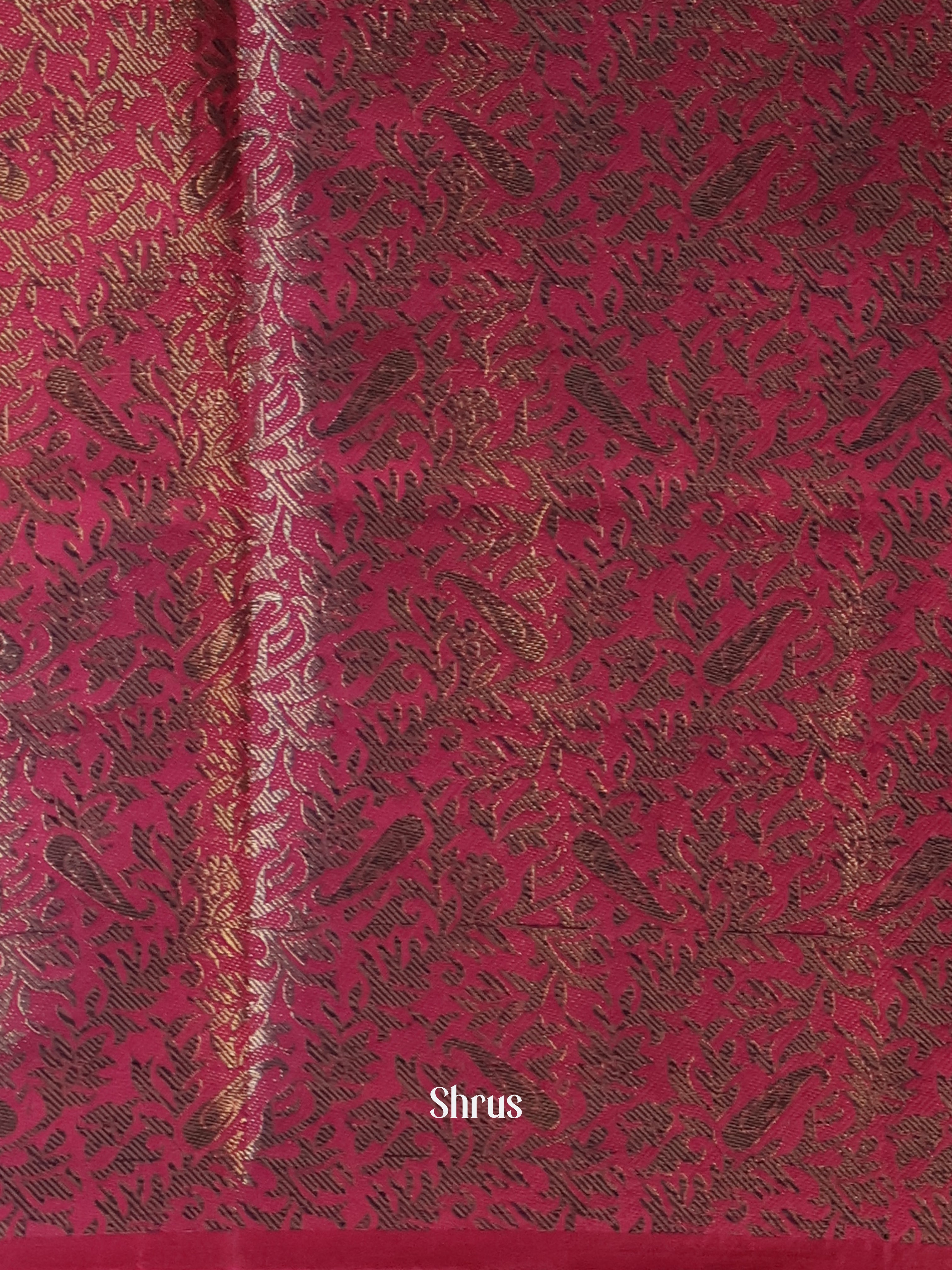 Purple & Maroon - Semi Jute Saree - Shop on Shrus.com