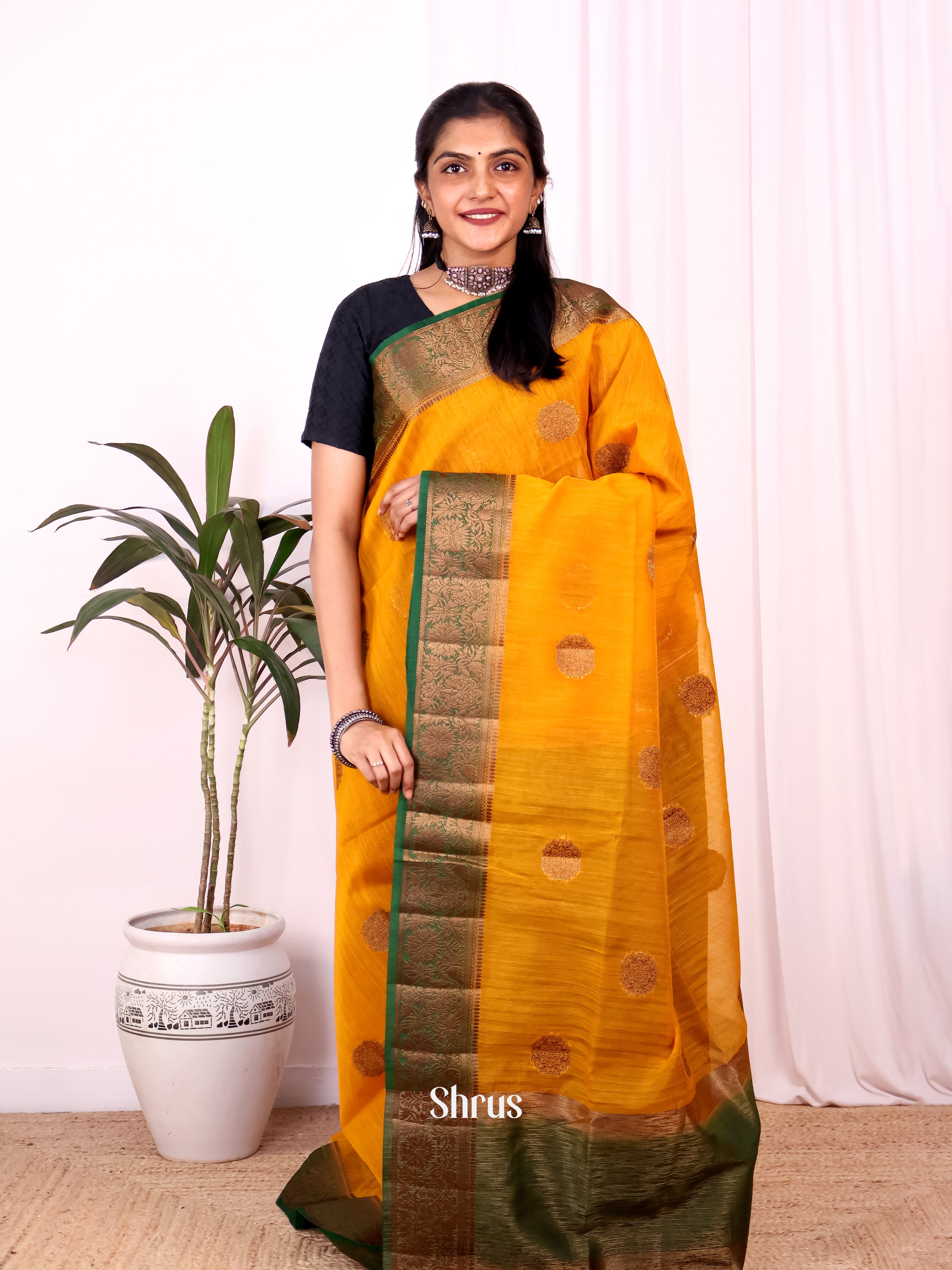 CJS18225 - Semi Jute Saree - Shop on Shrus.com